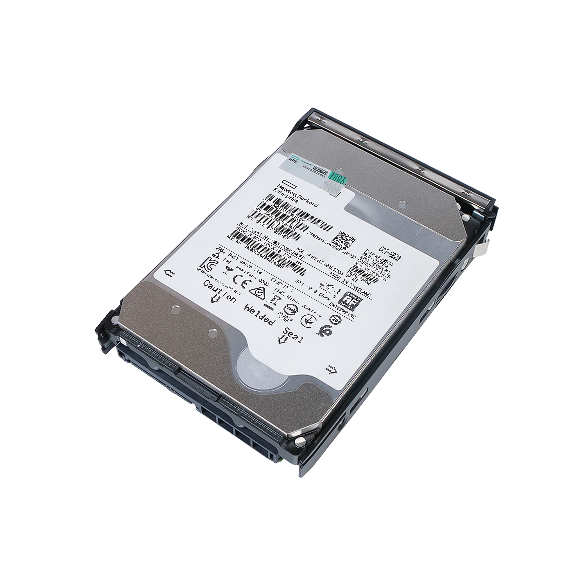 HP Generation 11 877030-001 12TB 7.2K RPM SAS 12Gb/s 512e 256MB 3.5in Refurbished HDD