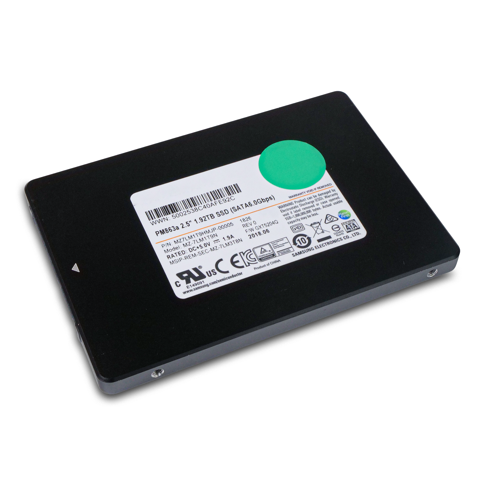 Samsung PM863a MZ7LM1T9HMJP 1.92TB SATA 6Gb/s 2.5" Read Intensive Refurbished SSD