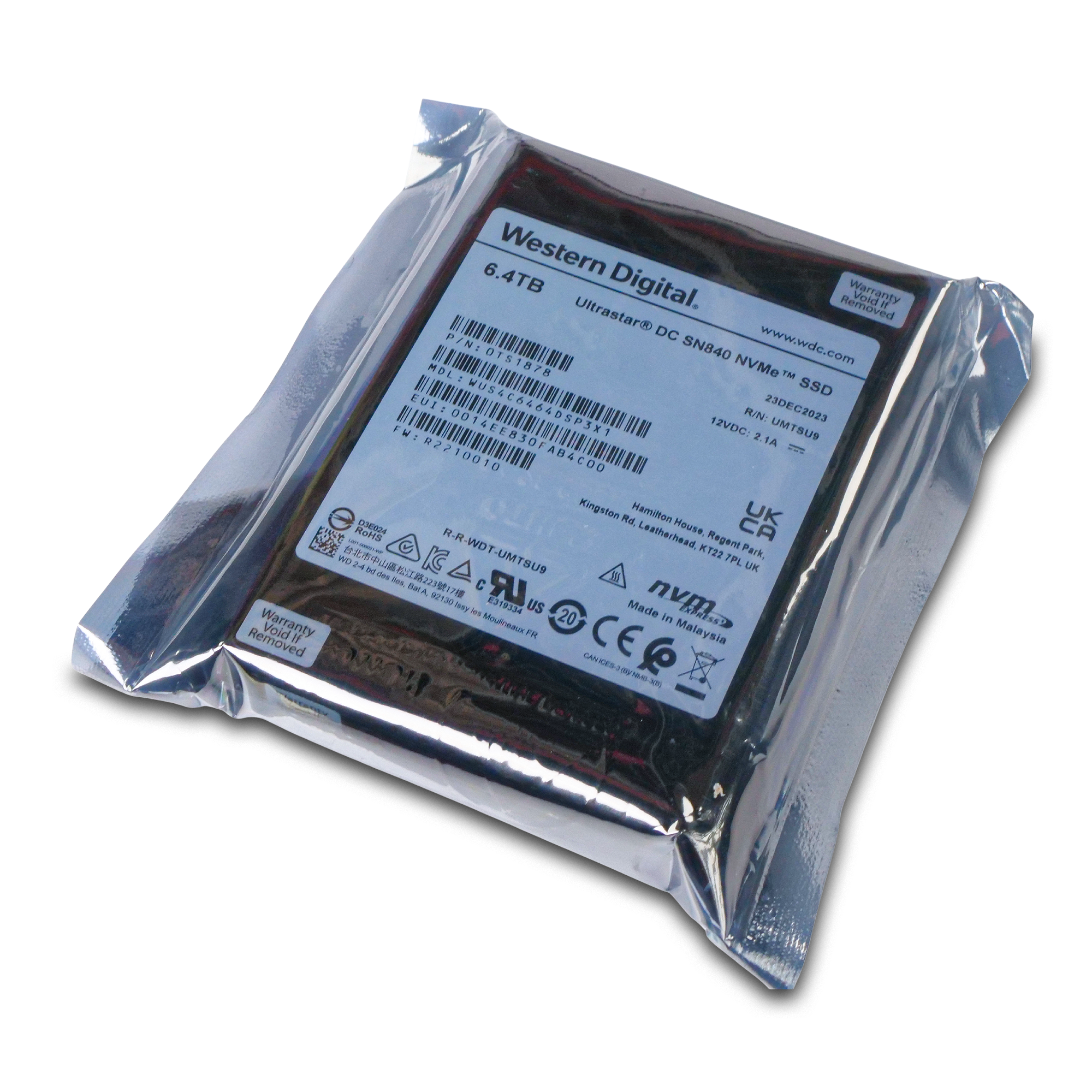 Western Digital Ultrastar DC SN840 WUS4C6464DSP3X1 0TS1878 6.4TB 3 DWPD PCIe Gen 3.1 x4 4GB/s 3D TLC U.2 NVMe 2.5in SSD