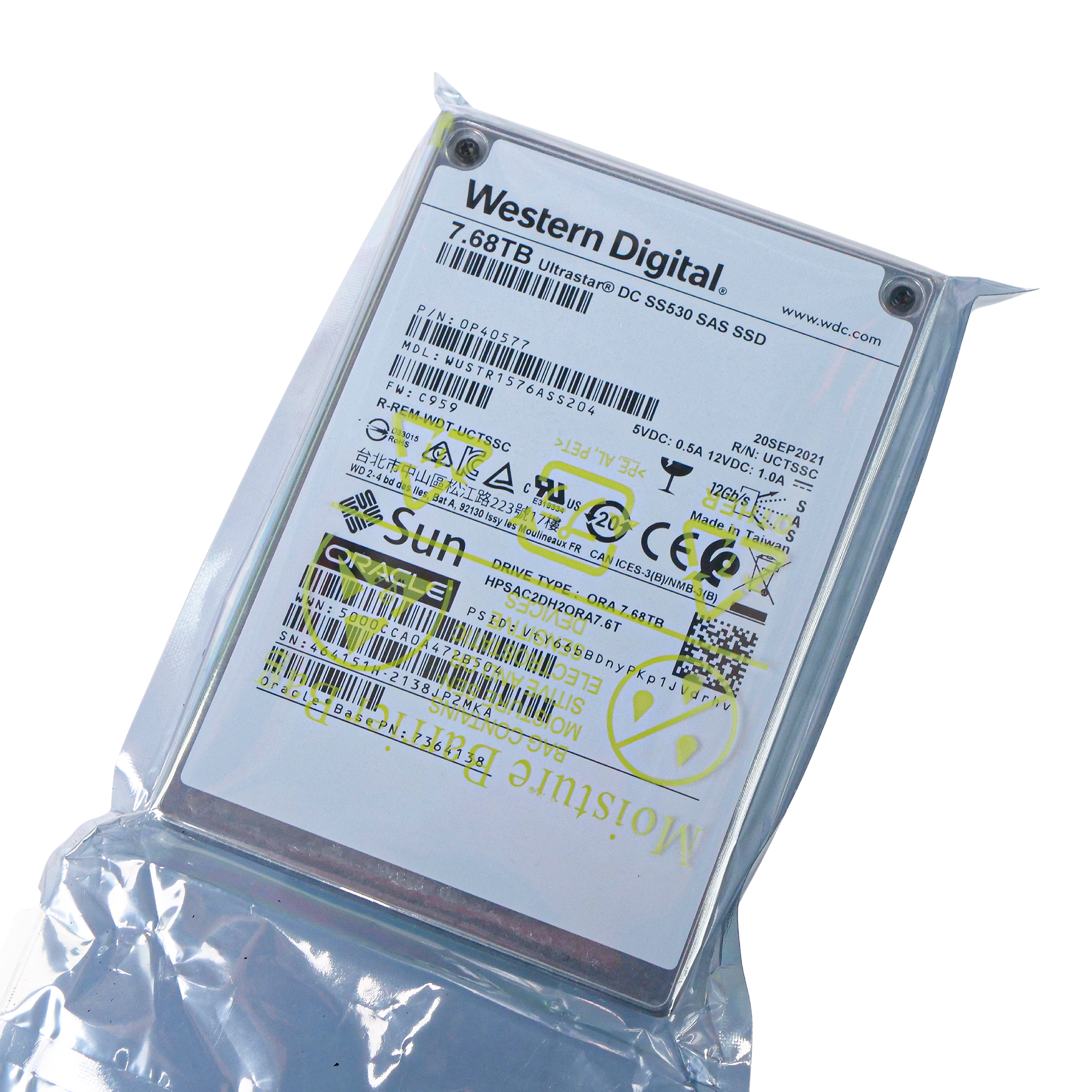 Western Digital Ultrastar DC SS530 WUSTR1576ASS204 0P40577 7.68TB 1 DWPD SAS 12Gb/s 3D TLC 2.5in SSD
