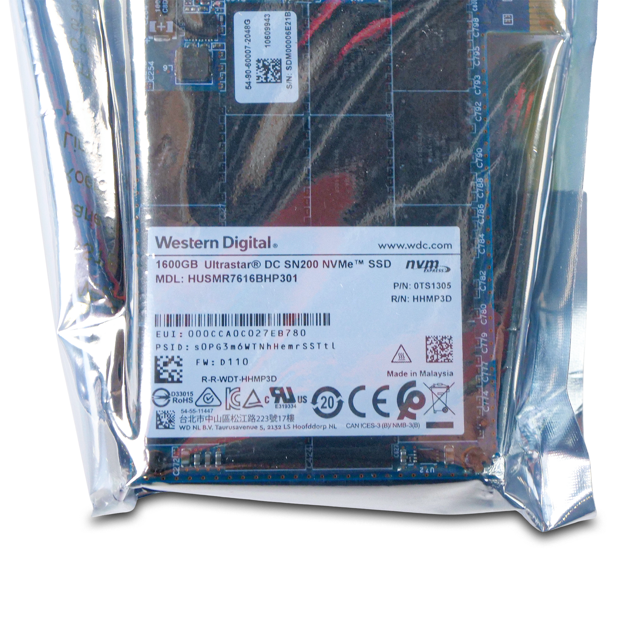 HGST Ultrastar DC SN260 HUSMR7616BHP301 0TS1305 1.6TB 3 DWPD PCIe Gen 3.0 x8 8GB/s MLC NVMe HHHL AIC SSD