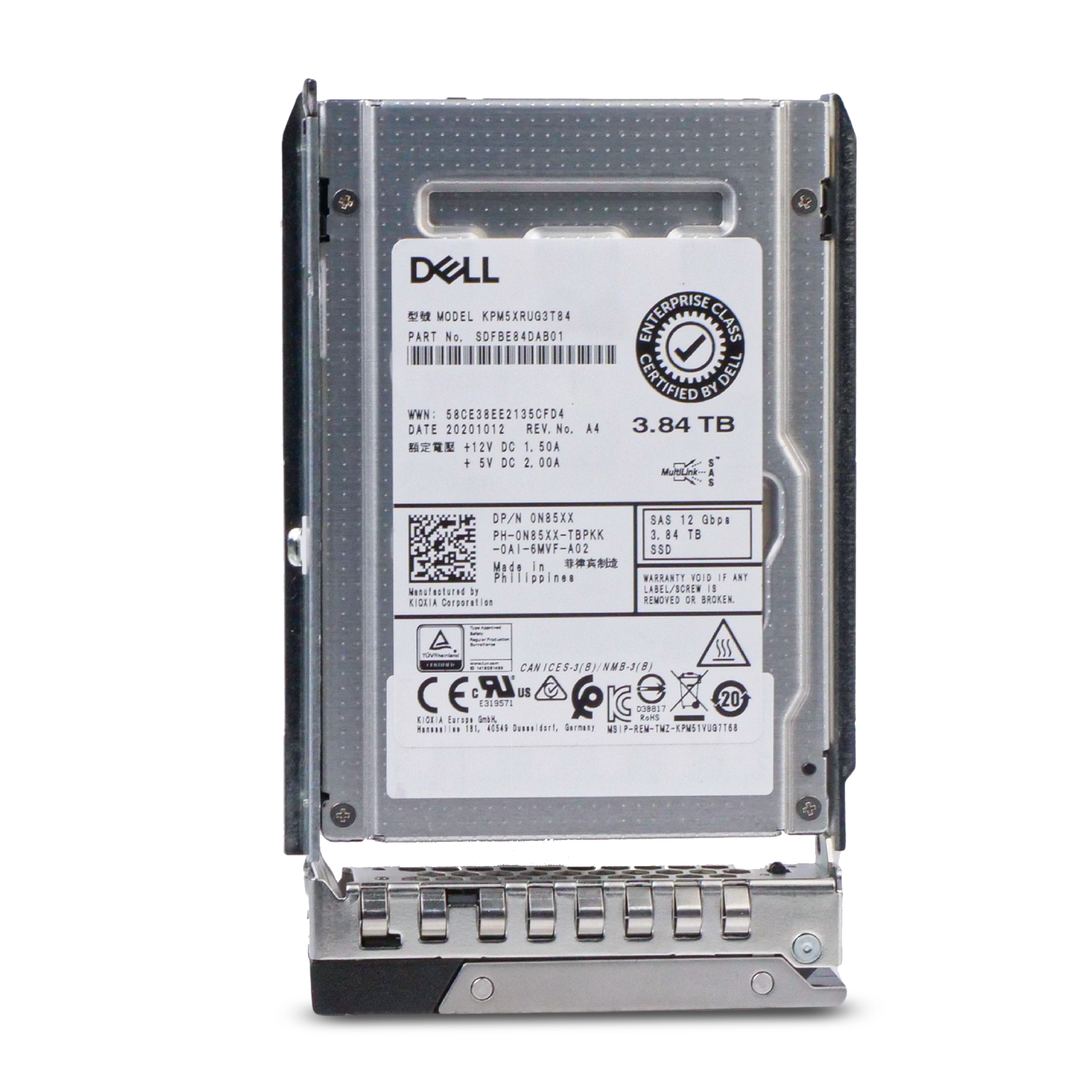 Dell G14 YW17N 3.84TB 1 DWPD SAS 12Gb/s Read Intensive 3D TLC 2.5in SSD