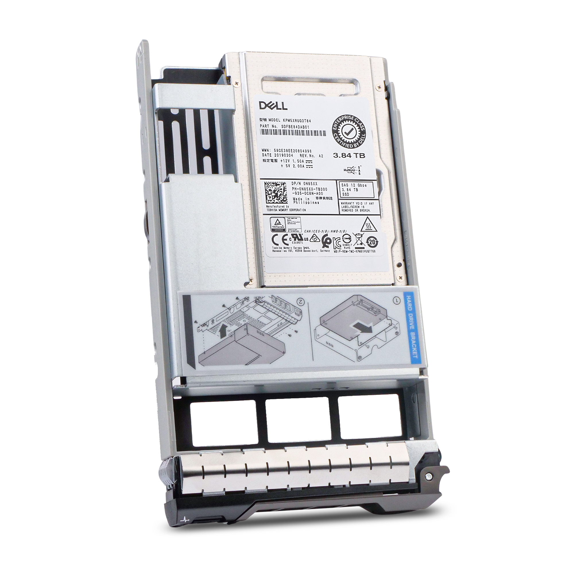 Dell G13 0YT2TP 3.84TB 1 DWPD SAS 12Gb/s Read Intensive 3D TLC Hybrid 3.5in SSD