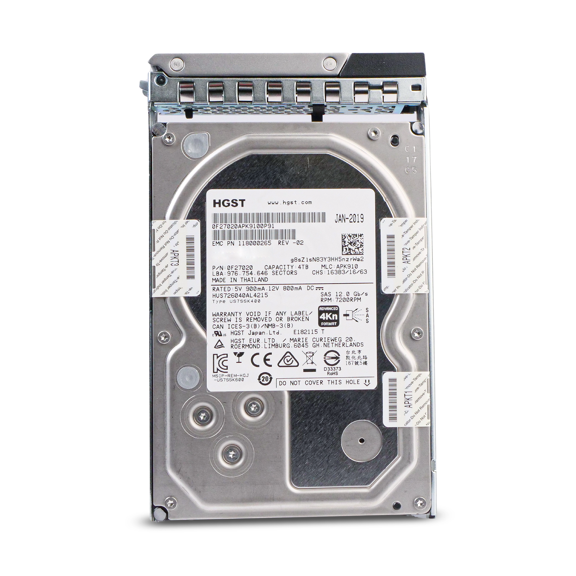Dell G14 400-AFZS 4TB 7.2K RPM SAS 12Gb/s 4Kn 128MB 3.5in Refurbished HDD