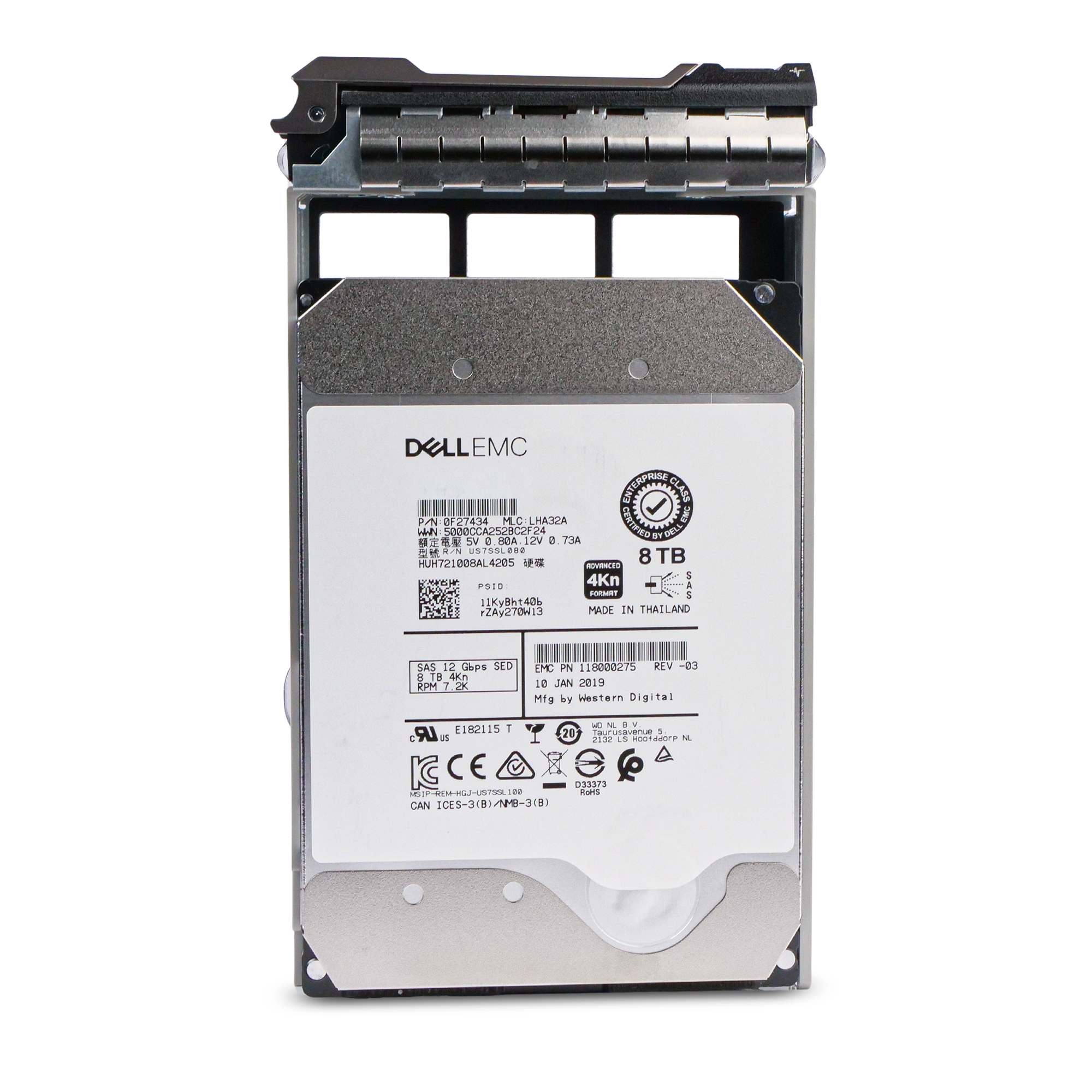 Dell G13 118000275 8TB 7.2K RPM SAS 12Gb/s 4Kn 256MB 3.5in Refurbished HDD