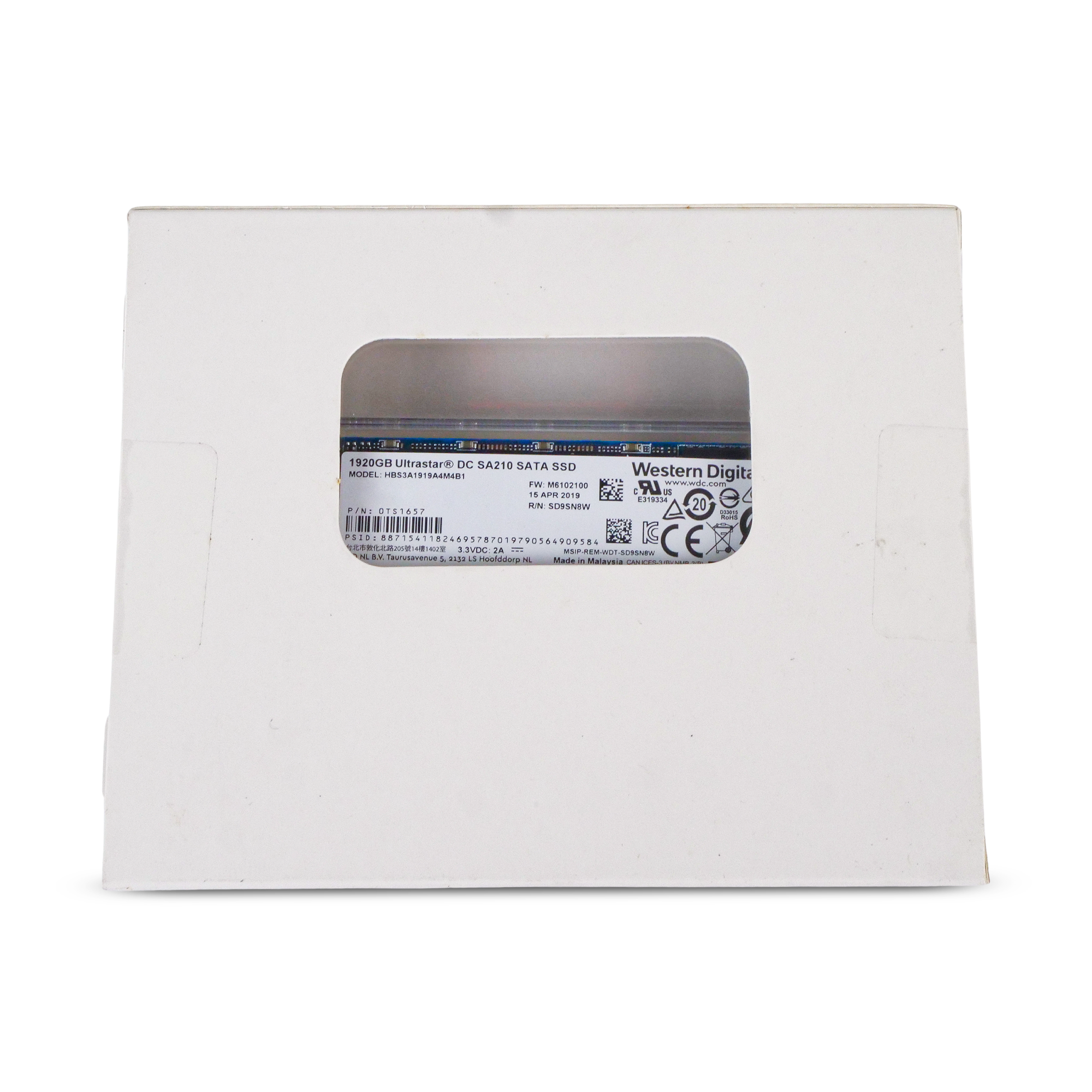 Western Digital Ultrastar DC SA210 HBS3A1919A4MB1 0TS1657 1.92TB 0.1 DWPD SATA 6Gb/s 3D TLC M.2 2280 SSD