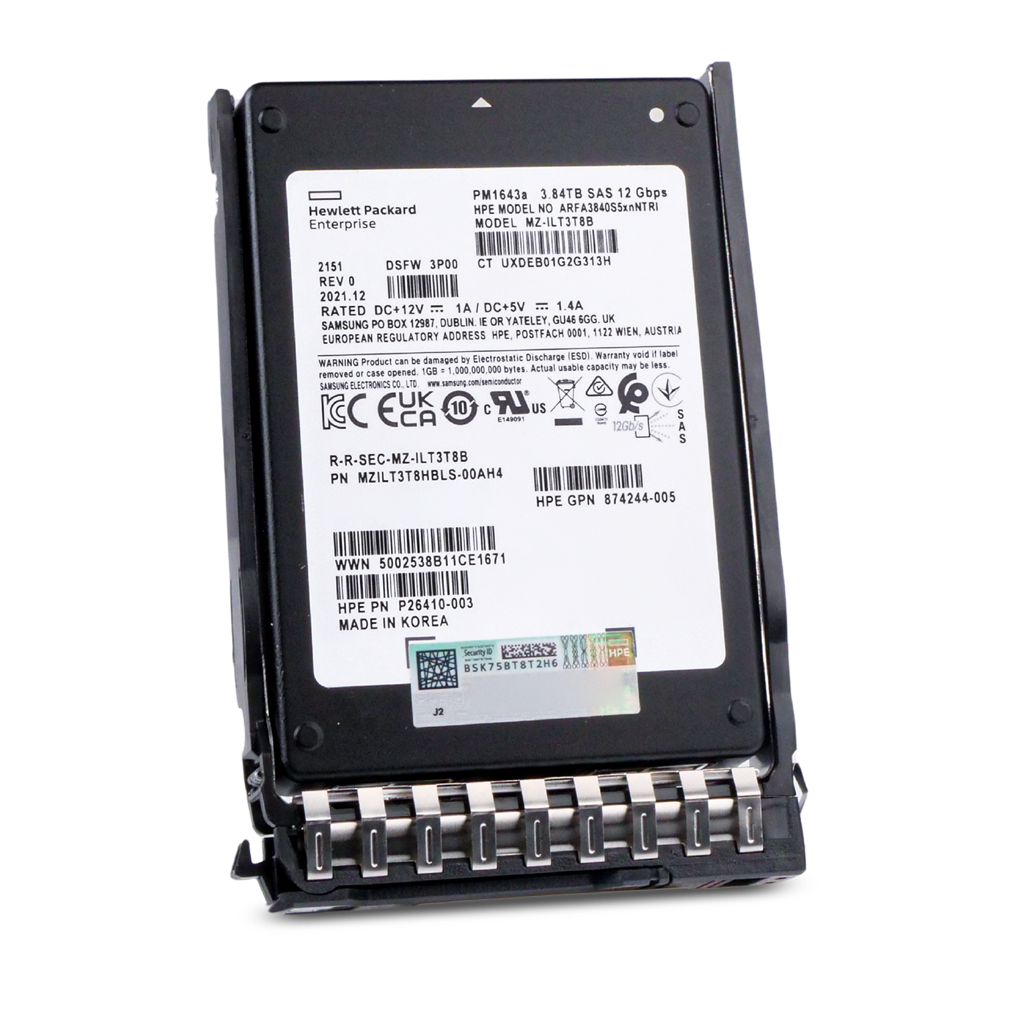 HP Generation 11 P40508-K21 3.84TB 1 DWPD SAS 12Gb/s 3D TLC 2.5in Refurbished SSD