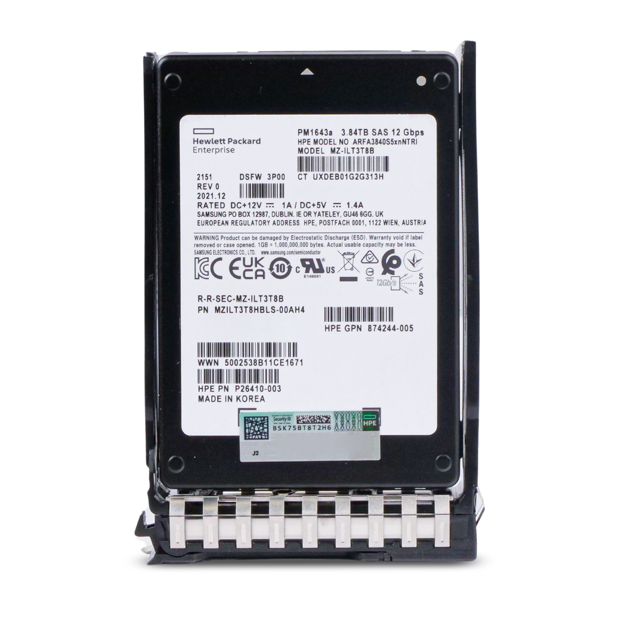 HP Generation 11 P40508-B21 3.84TB 1 DWPD SAS 12Gb/s 3D TLC 2.5in Refurbished SSD