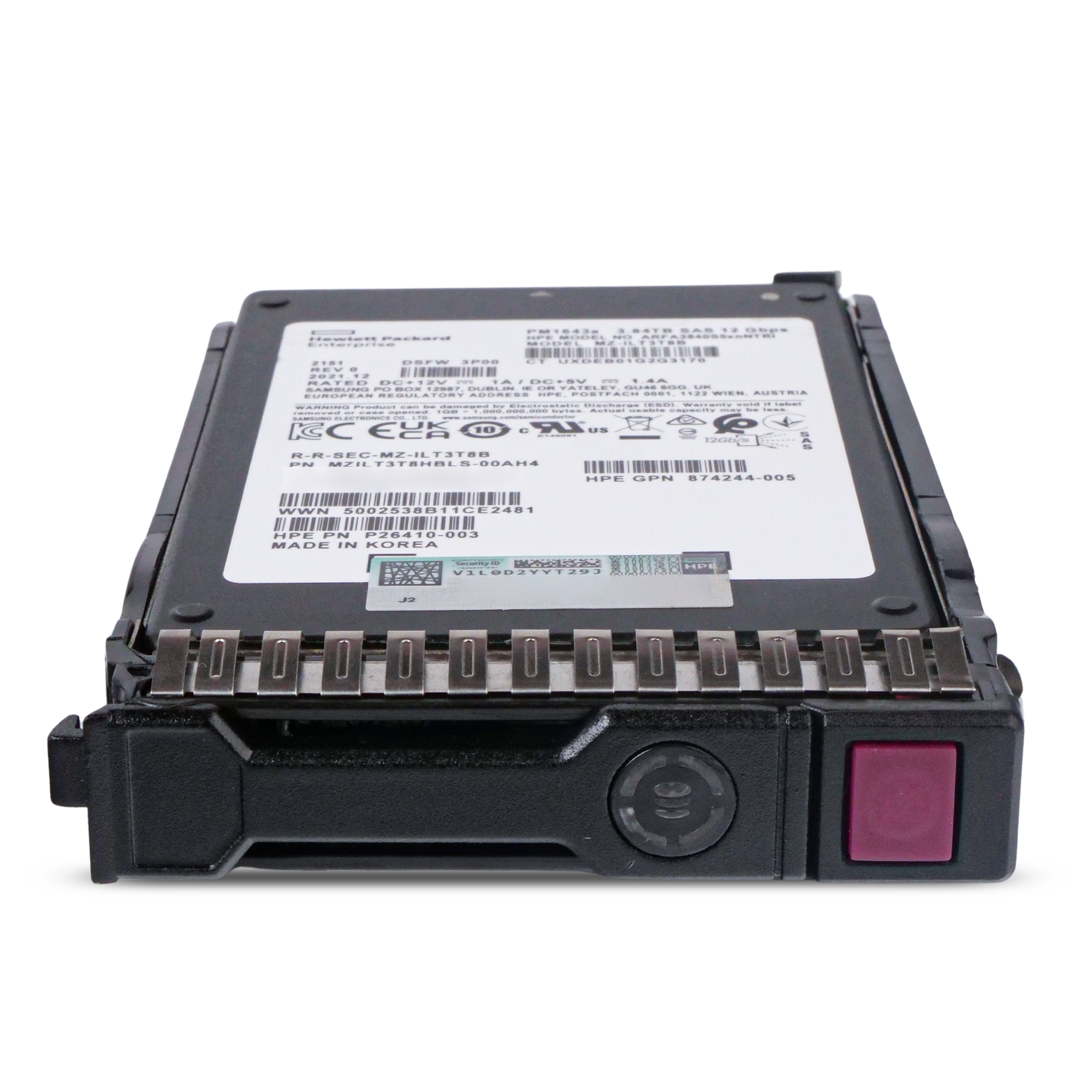 HP Generation 8 P19907-S21 3.84TB 1 DWPD SAS 12Gb/s 3D TLC 2.5in Refurbished SSD