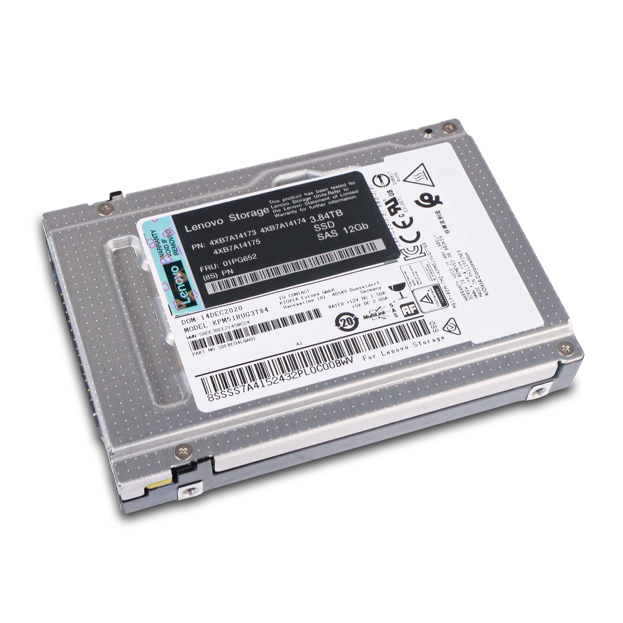 Lenovo/Kioxia PM5-R KPM51RUG3T84 3.84TB 1 DWPD SAS 12Gb/s 3D TLC 2.5in Refurbished SSD