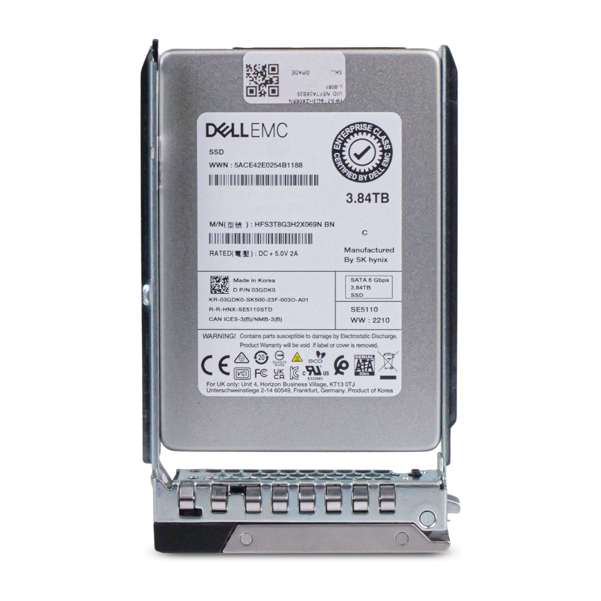 Dell G14 345-BGVQ 3.84TB 1 DWPD SATA 6Gb/s 3D TLC 2.5in Refurbished SSD
