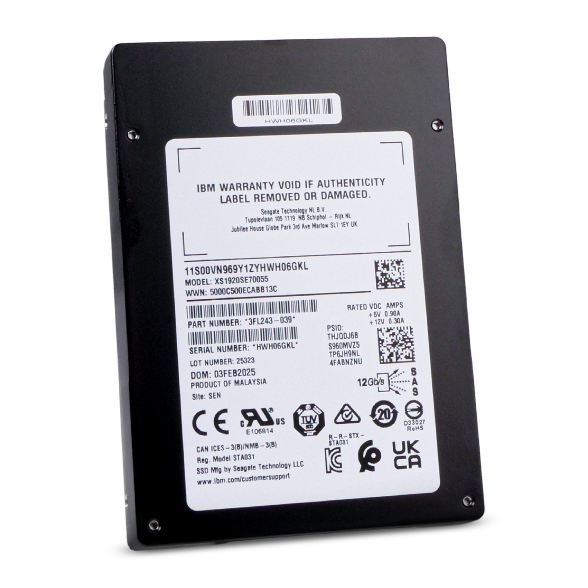 Seagate Nytro 3350 XS1920SE70055 1.92TB 1 DWPD SAS 12Gb/s 3D eTLC 2.5in IBM SSD