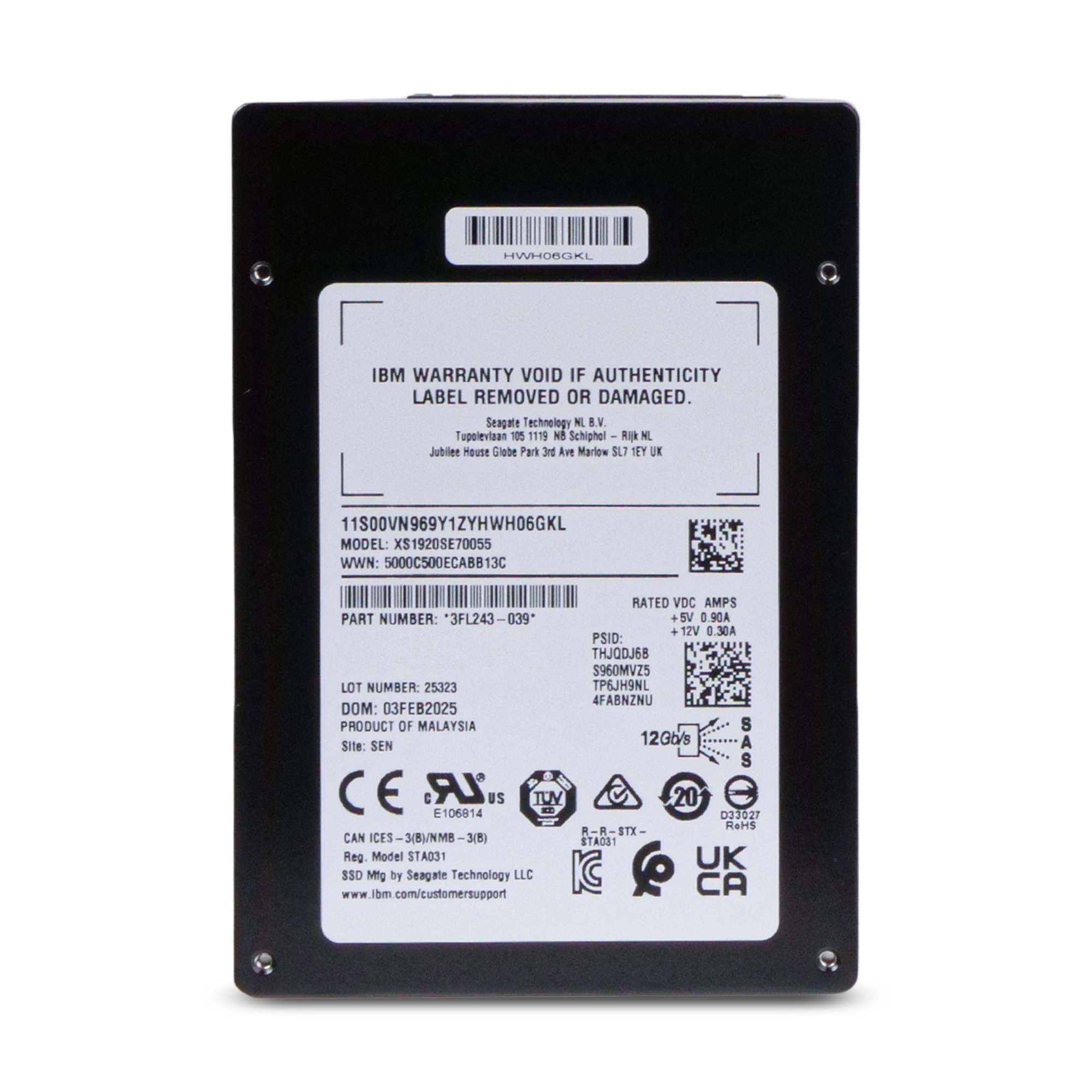 Seagate Nytro 3350 XS1920SE70055 1.92TB 1 DWPD SAS 12Gb/s 3D eTLC 2.5in IBM SSD