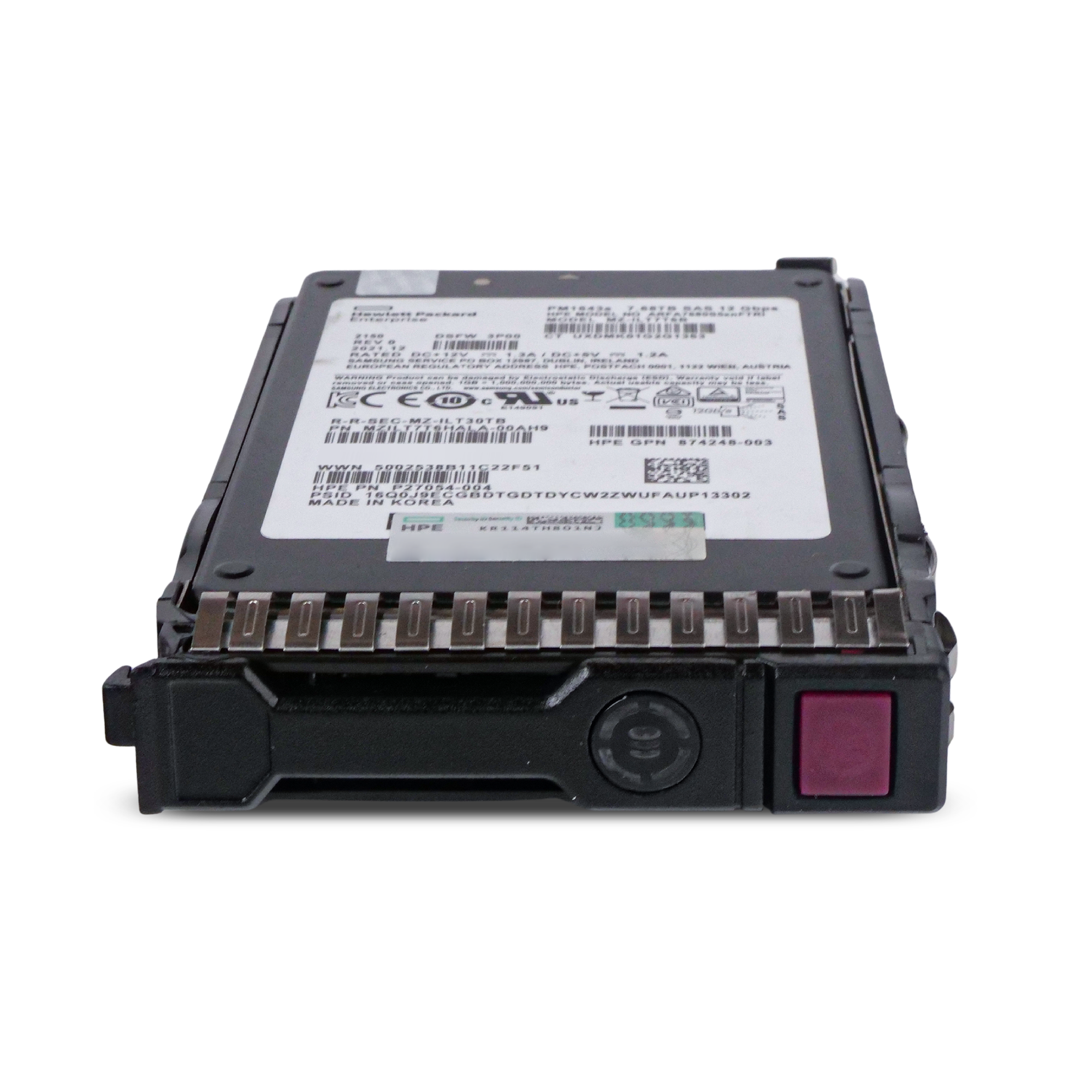 HP Generation 8 ARFA7680S5xnFTRI P27054-004 7.68TB 1 DWPD SAS 12Gb/s 3D TLC 2.5in Refurbished SSD