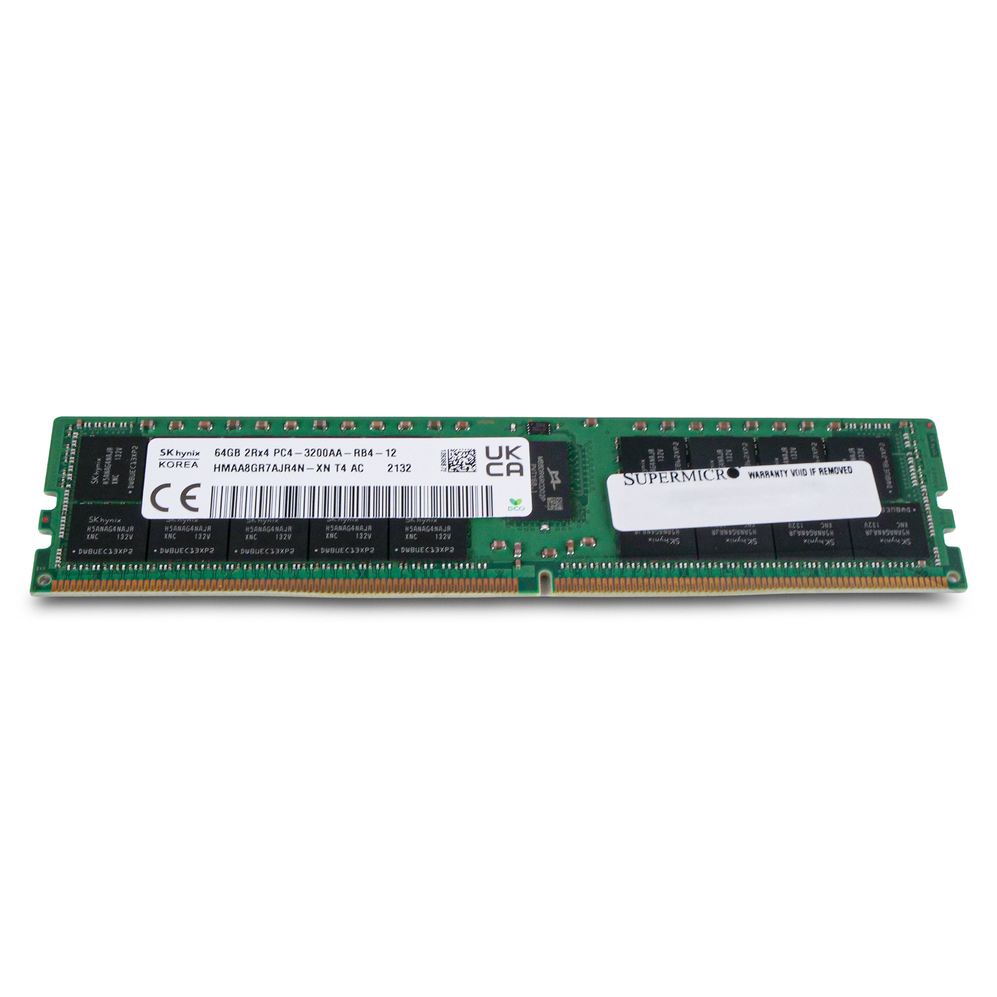 SK Hynix/SUPERMICRO HMAA8GR7AJR4N-XN 64GB DDR4 3200MHz 2Rx4 RDIMM ECC Server RAM (PC4-3200AA) Refurbished