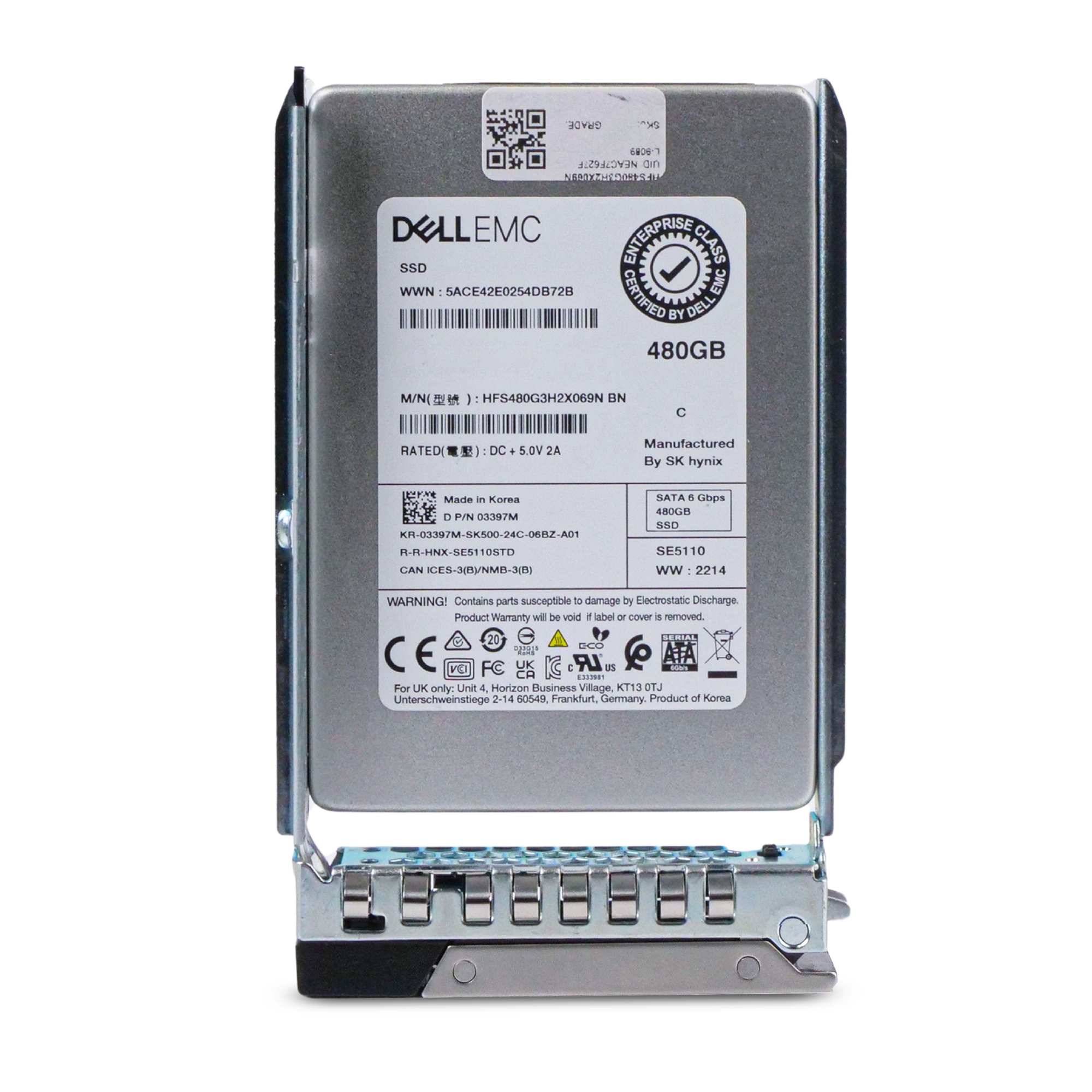 Dell G14 03397M 480GB 1 DWPD SATA 6Gb/s 3D TLC 2.5in Read Intensive Refurbished SSD