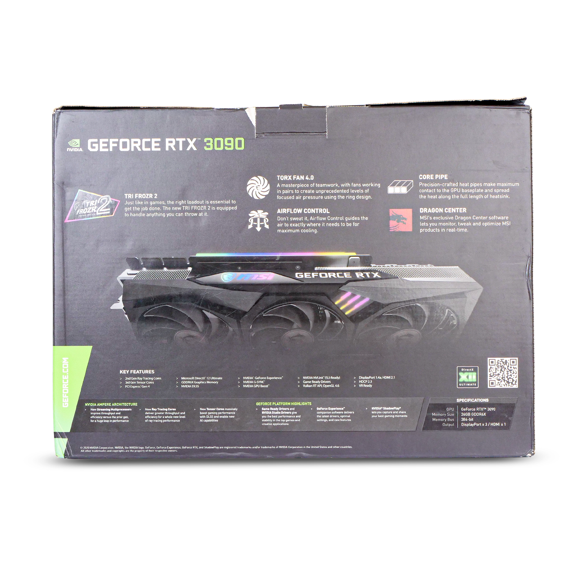 MSI NVIDIA GeForce RTX 3090 GAMING X TRIO G3090GXT24 24GB GDDR6X PCIe 4.0 x16 Refurbished Gaming Graphics Card