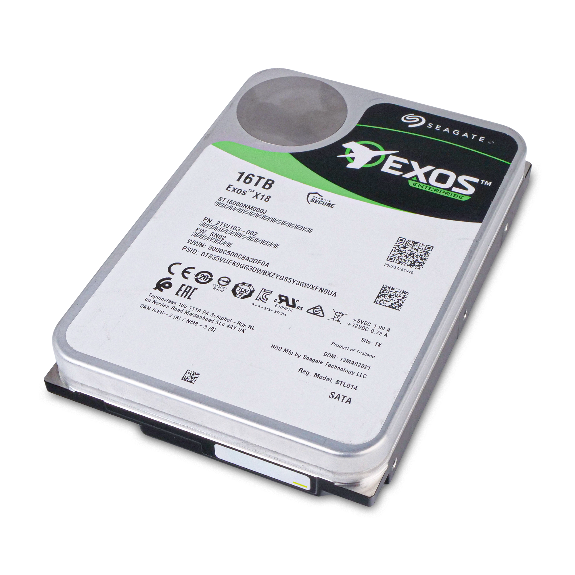 Seagate Exos X18 ST16000NM000J 16TB 7.2K RPM SATA 6Gb/s 3.5in Refurbished HDD
