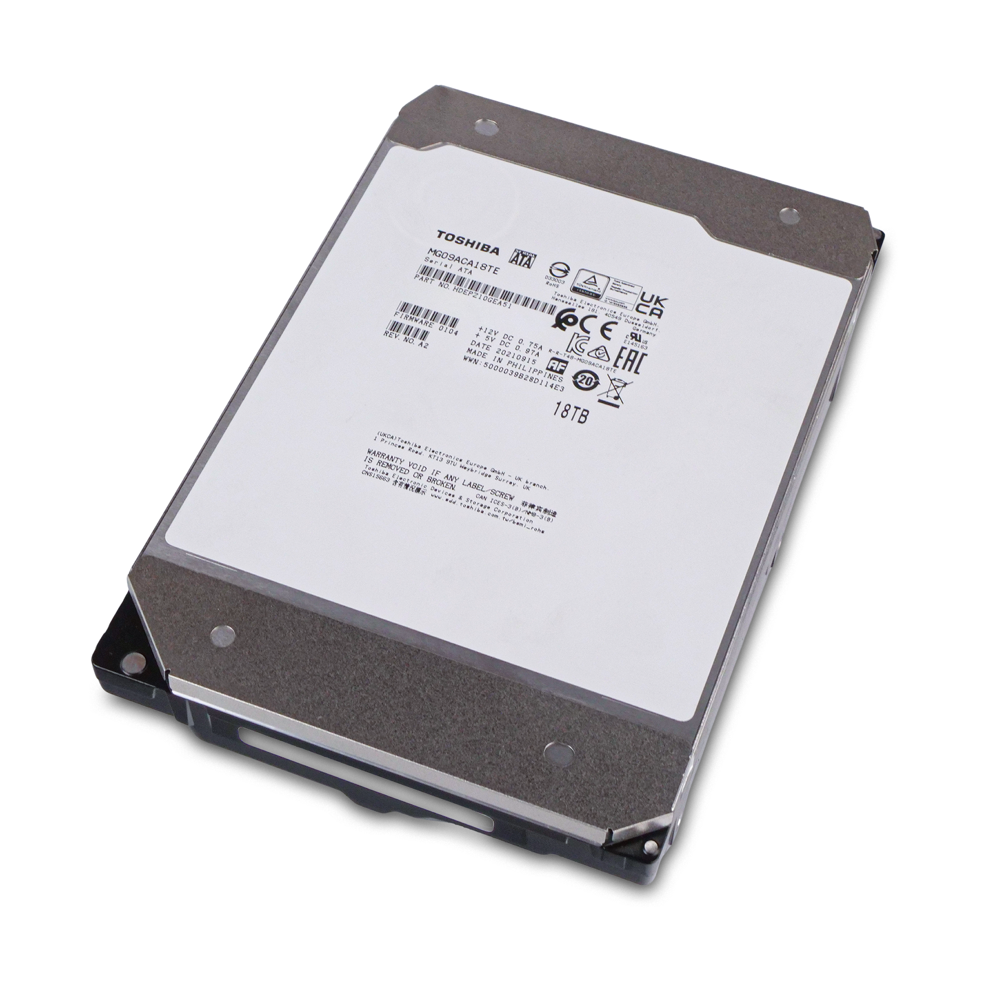 Toshiba MG09 MG09ACA18TE 18TB 7.2K RPM SATA 6Gb/s 512e 3.5in Refurbished HDD