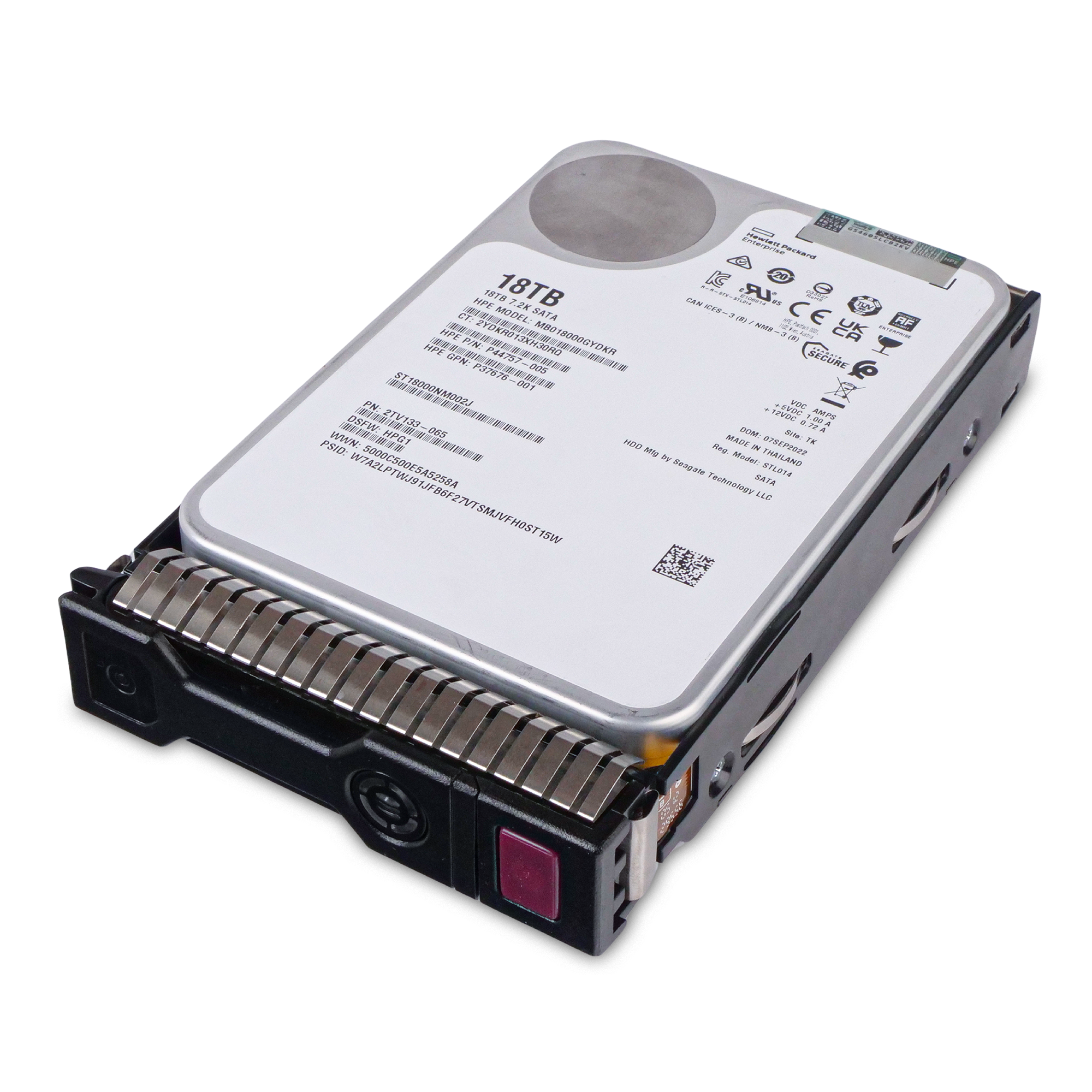 HP Generation 8 MB018000GYDKR P44757-005 18TB 7.2K RPM SATA 6Gb/s 512e 256MB 3.5in HDD