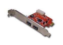 AMS Superspeed PCIE-U3PC USB 3.0 (2-Port) PCI-E Host,Controller w/ 4-pin molex power connector
