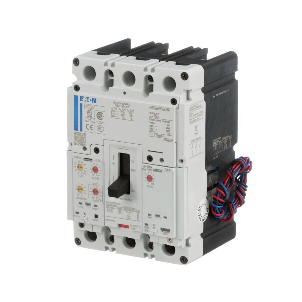 Eaton PDG23G0225E2NL Power Defense 225A 3-Pole Molded Case Circuit Breaker 600Vac