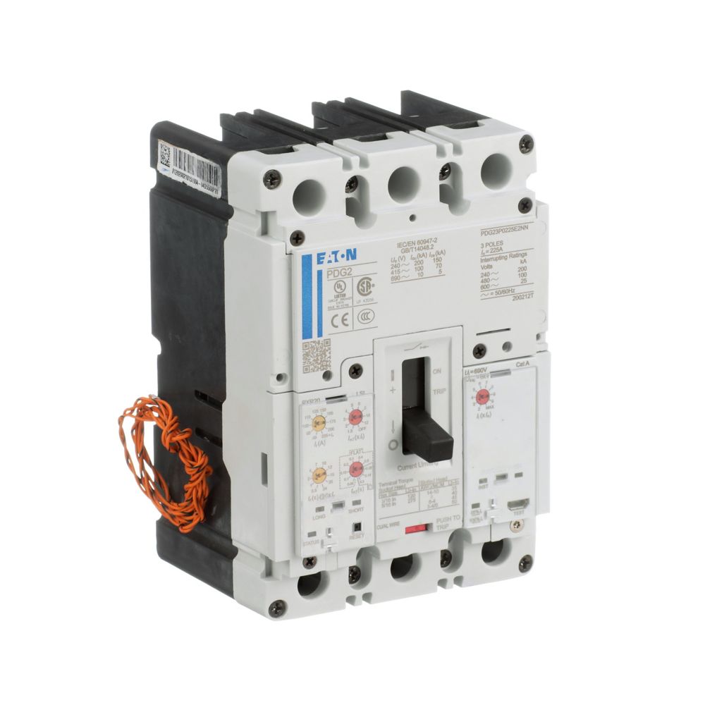 Eaton PDG23G0225E2NL Power Defense 225A 3-Pole Molded Case Circuit Breaker 600Vac