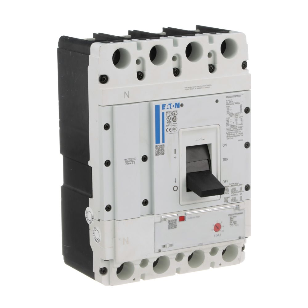 PDG34K0400TFAJ | Eaton Power Defense 400A 4-Pole Molded Case Circuit Breaker 600VAC