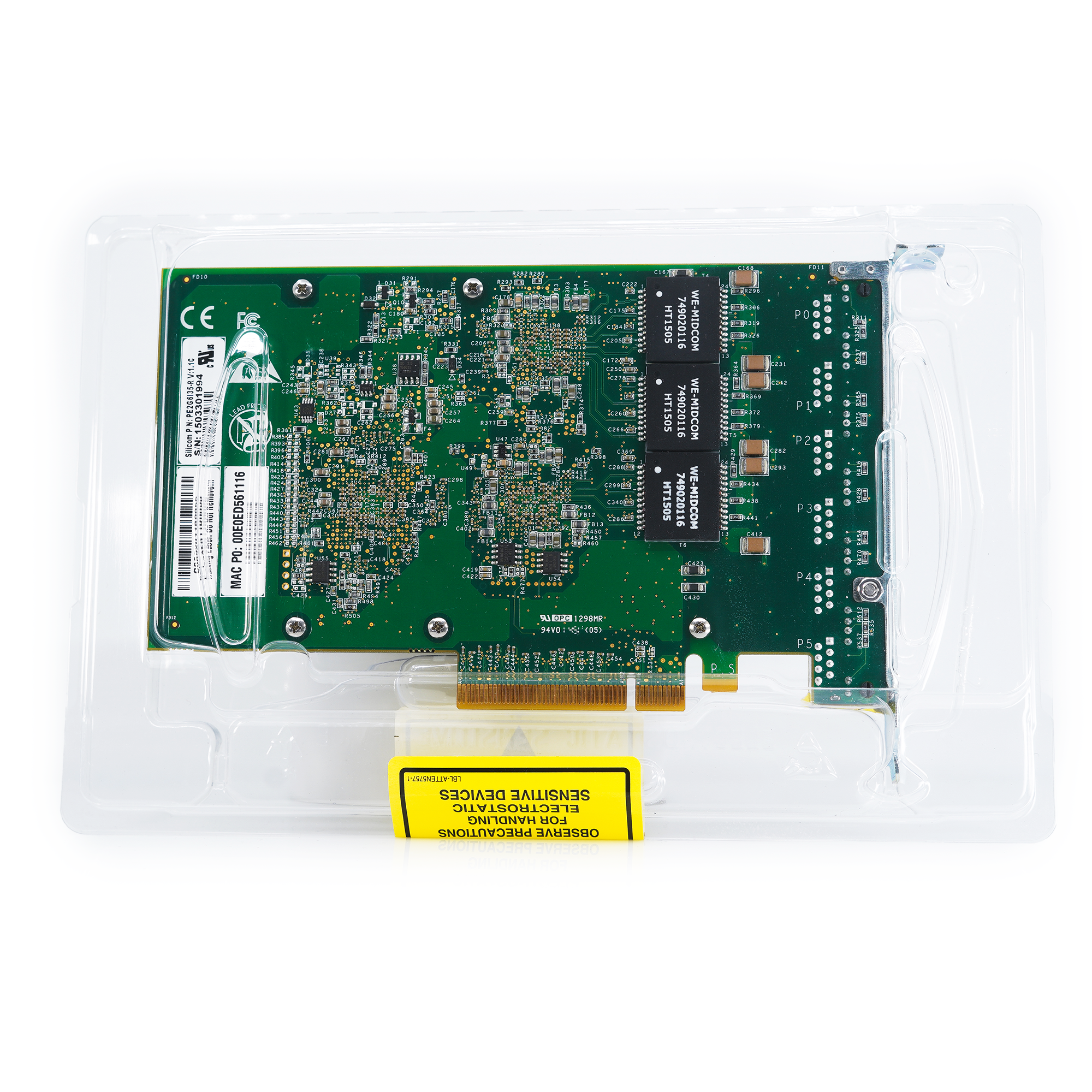 Silicom i350 Chipset PE2G6I35-R 6x 1Gbe PCIe x8 6 Port 1000Base-T Full Height Recertified NIC