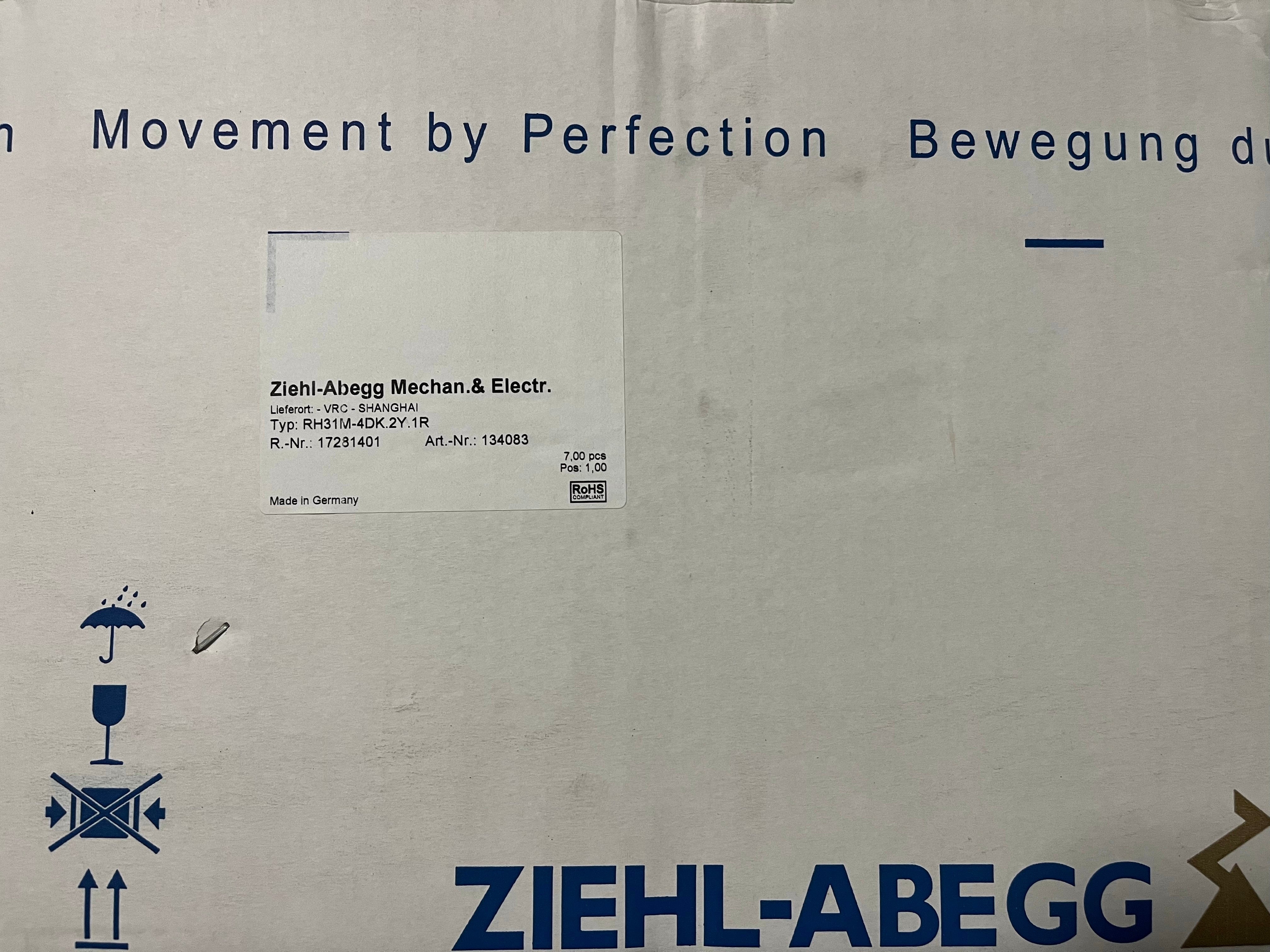 Brand new RH31M-4DK.2Y.1R  ZIEHL-ABEGG centrifugal fan 3-400V 50HZ