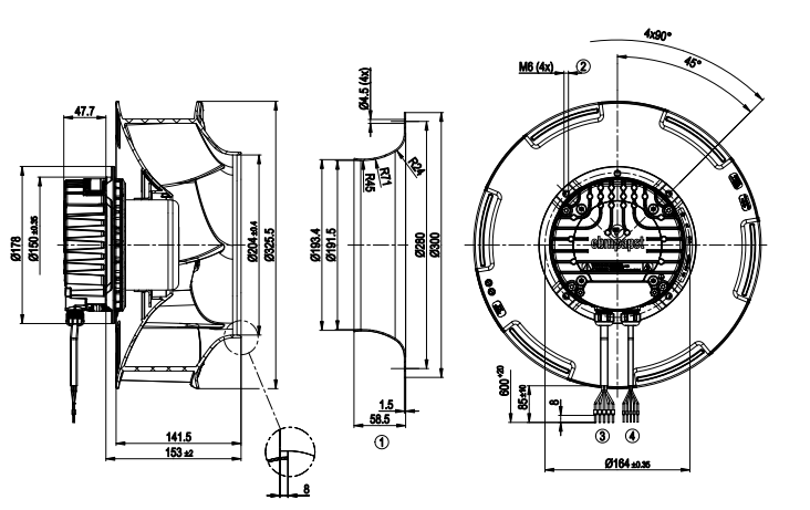 R3G310-RR05-H1 ebmpapst  Fans  500W