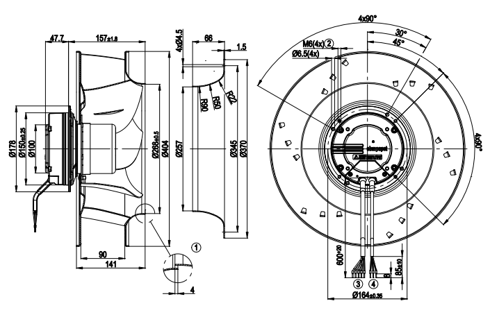R3G400-AD32-71 Ebm-papst centrifugal fan Motor M3G084-FA