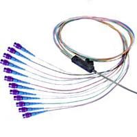Ribbon Fiber Optic Patch Cable, MTP/Male-LC/UPC SM, 12 Fiber, 1 Meter