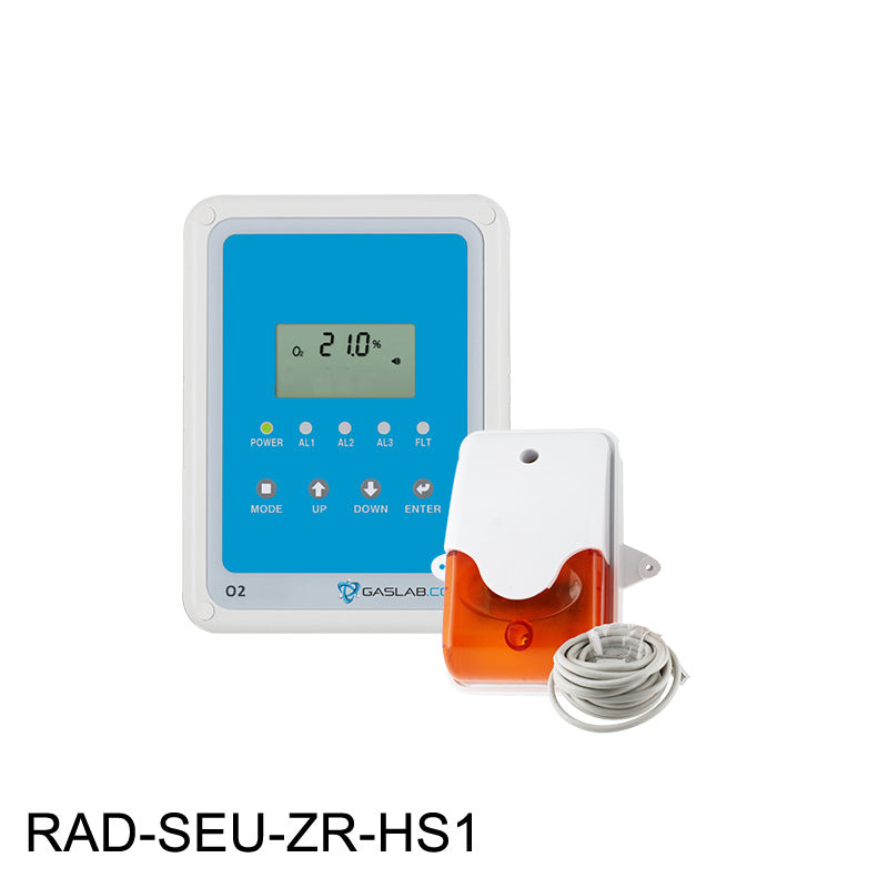 Single-Sensor O2 Deficiency & Enrichment Monitor with Horn Strobe