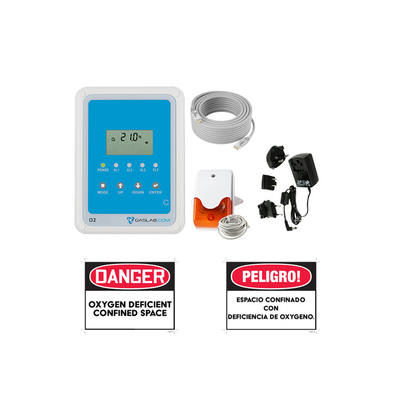 Single-Sensor O2 Deficiency & Enrichment Monitor with Horn Strobe