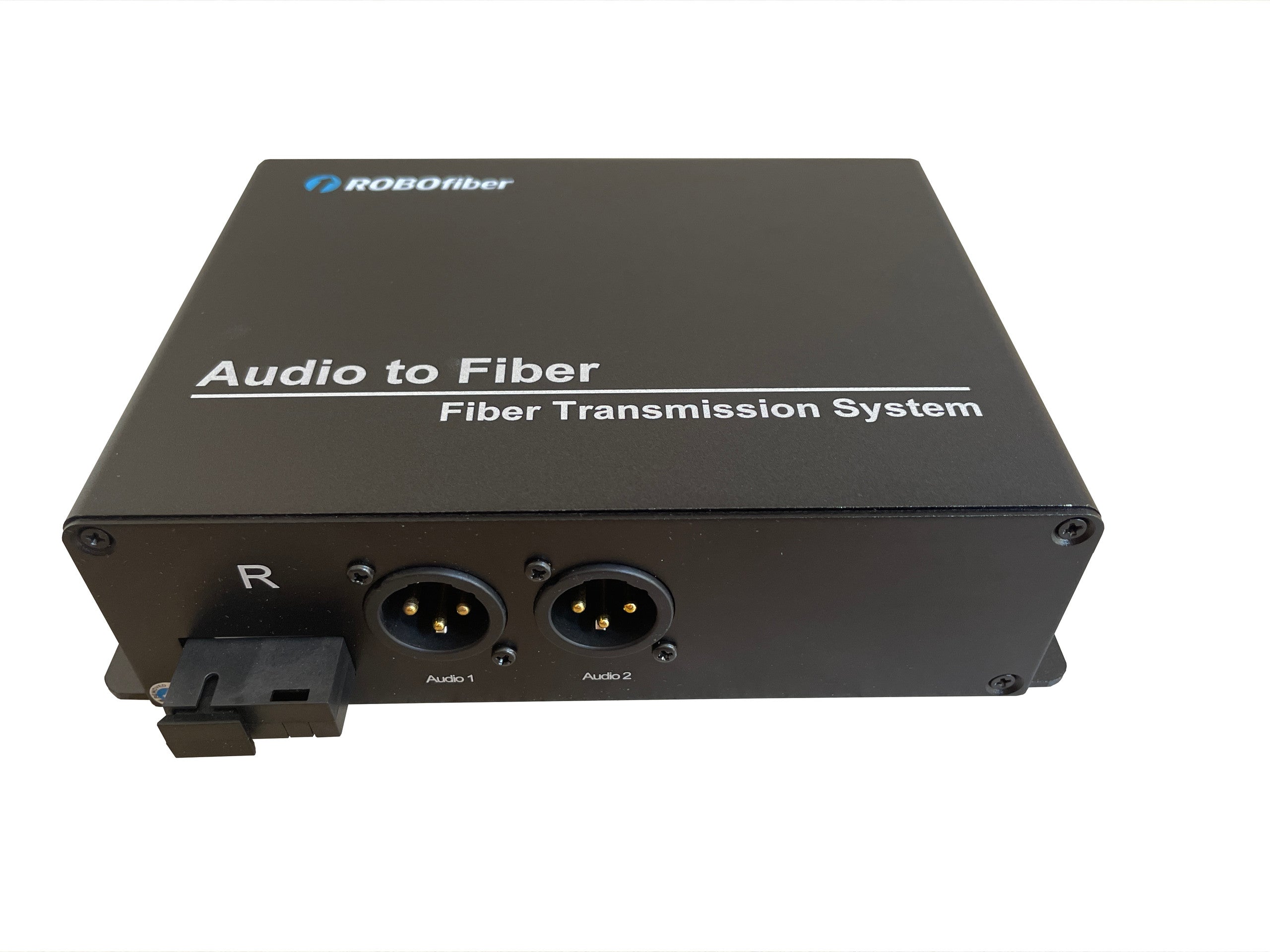 RB-AUDIO02 two XLR balanced audio channels over fiber extender (Transmitter and Receiver) SET of TWO, single strand SMF 20Km or MMF 1Km reach, SC connector