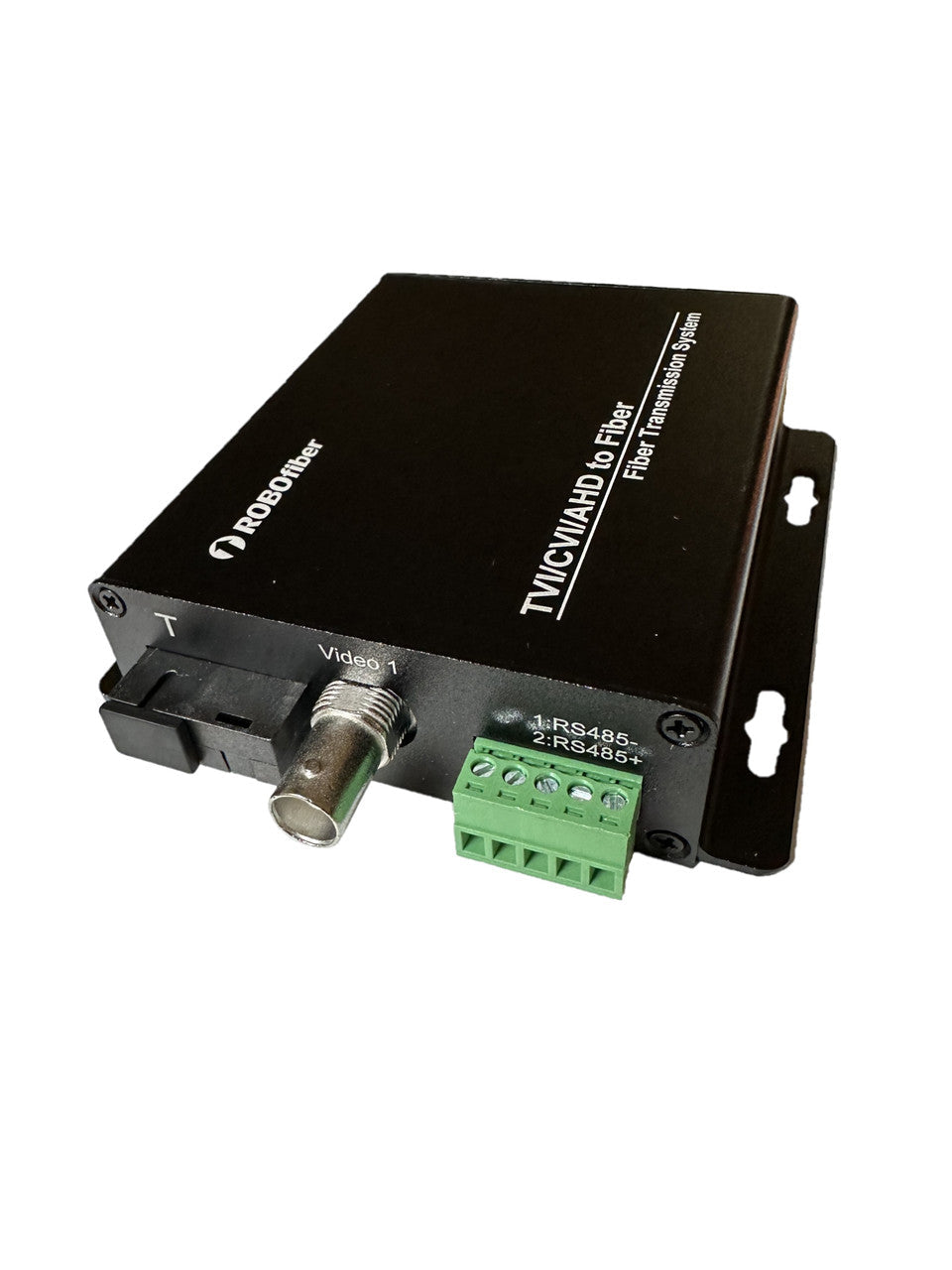 RB-VIDEO-1D1 Fiber optic composite video extender set over MM and SM fiber, single strand BiDi, 20Km reach, with RS485 channel transport (SET OF TWO)
