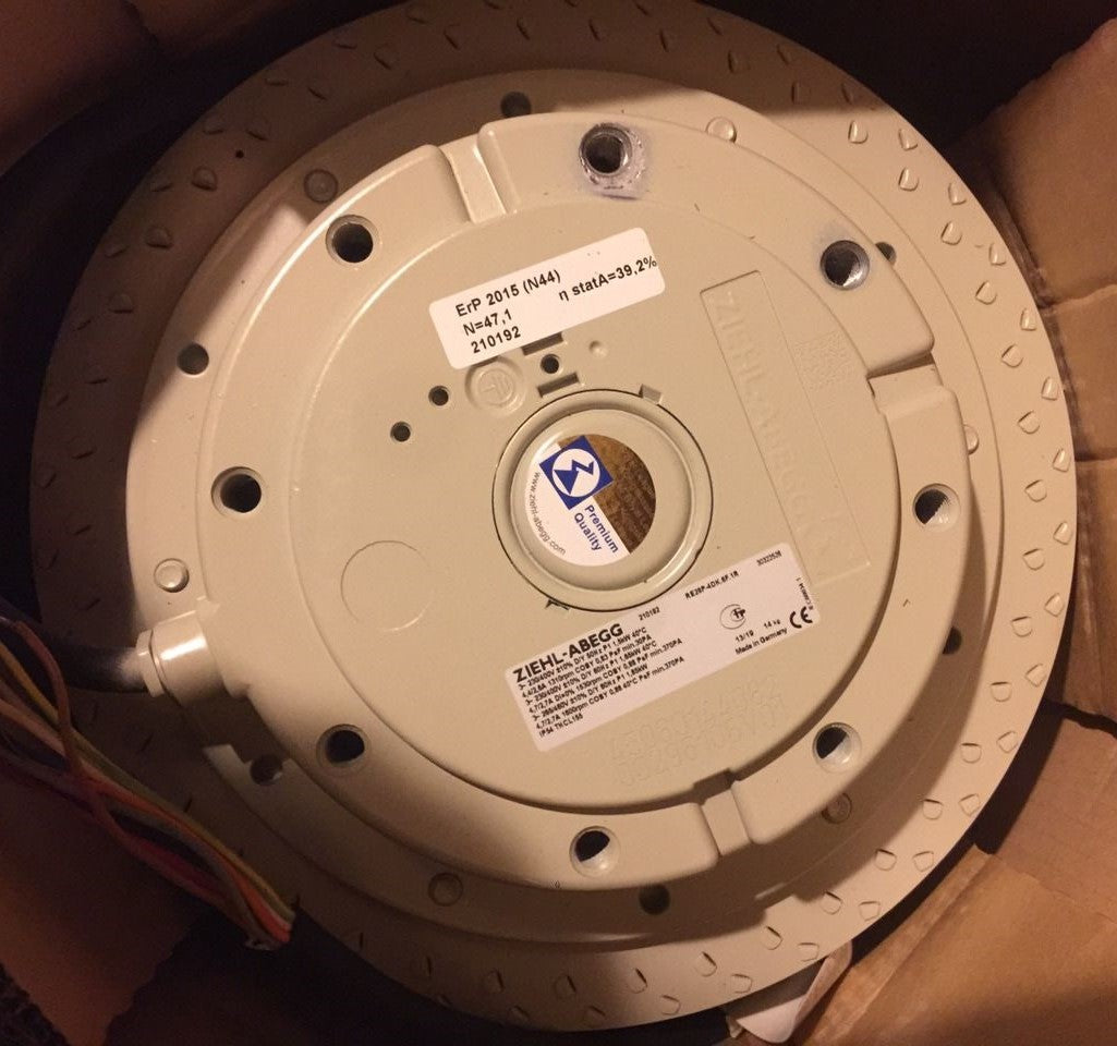 RE28P-4DK.6F.1R ZIEHL-ABEGG Centrifugal Fan 3~230/400V 1.5/1.85KW 2.6/4.7A 1310/1600rpm