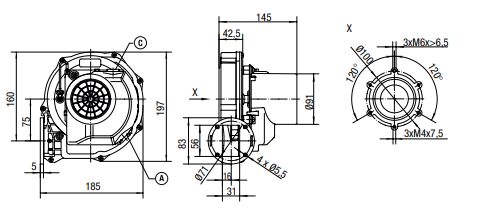 ebmpapst Centrifugal fan RG148/1200-3633-010205 55667.21540