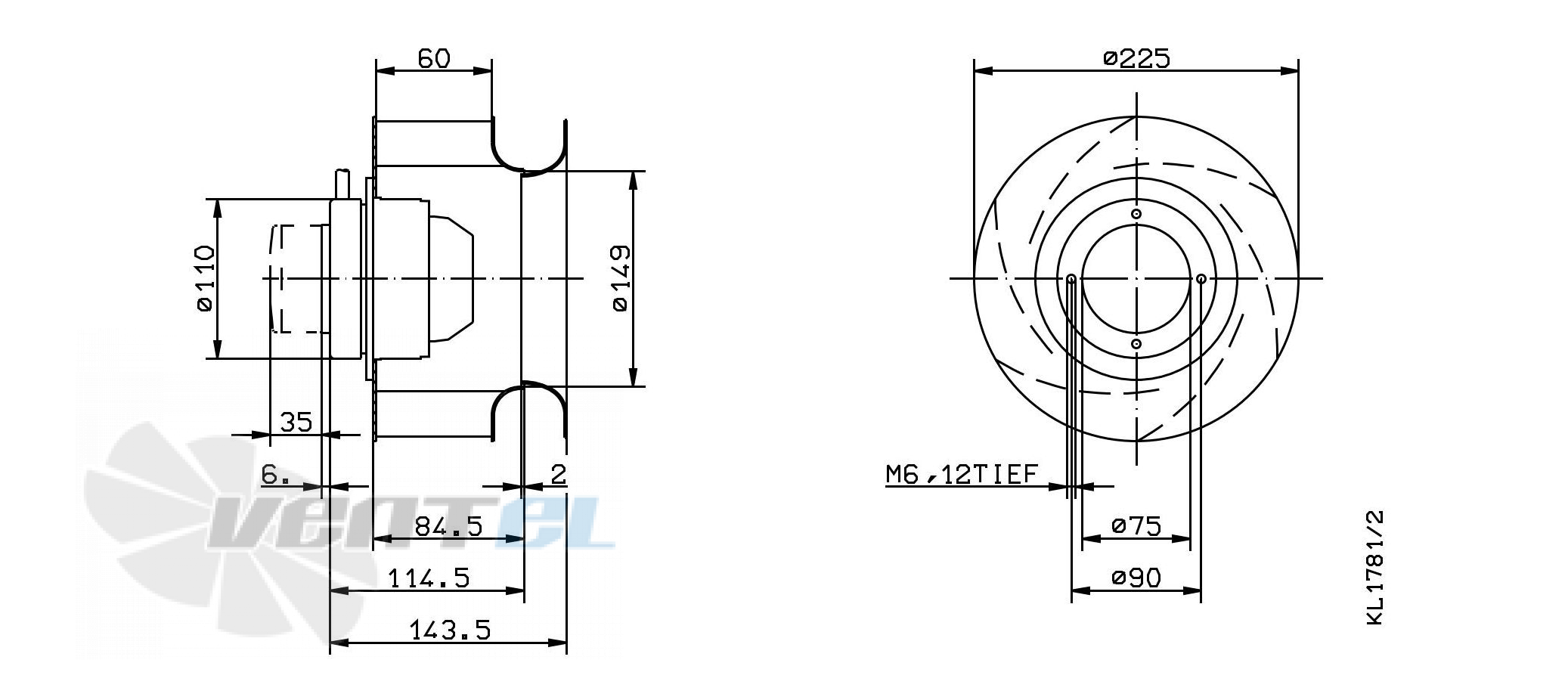 RH22M-2DK.1B.2R 121861 ZIEHL-ABEGG centrifugal fan