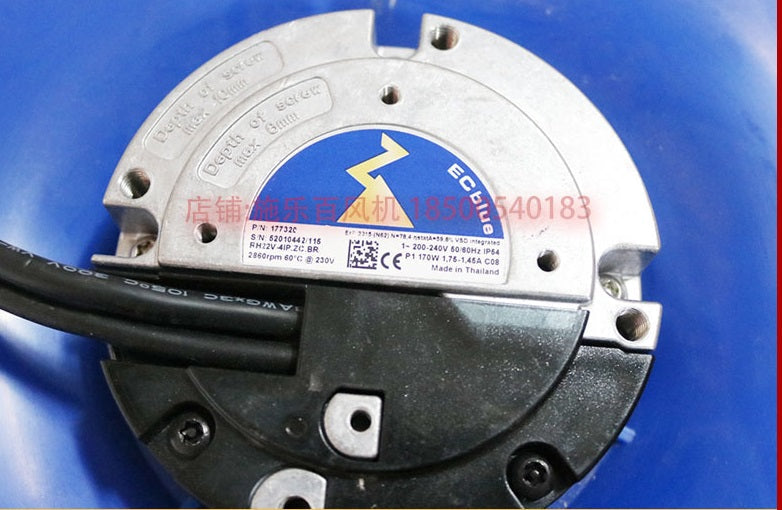 RH22V-4IP.ZC.BR P/N:177320 ZIEHL-ABEGG centrifugal fan 200-240V 170W 1.75-1.45A