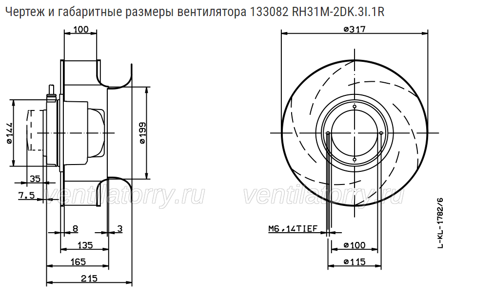 Brand new RH31C-2DK.3I.1R ZIEHL-ABEGG centrifugal fan 3-400V 50/60HZ 0.76-1.25kW 2790-3160RPM