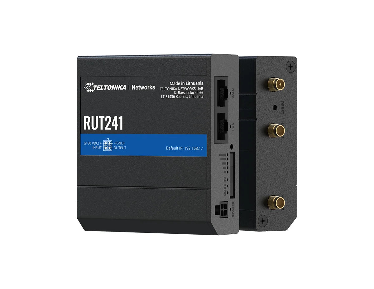 Teltonika RUT241 LTE Cat 4 Cellular Router, WiFi, 2 Ethernet Ports, Digital I/O (RUT241098000)