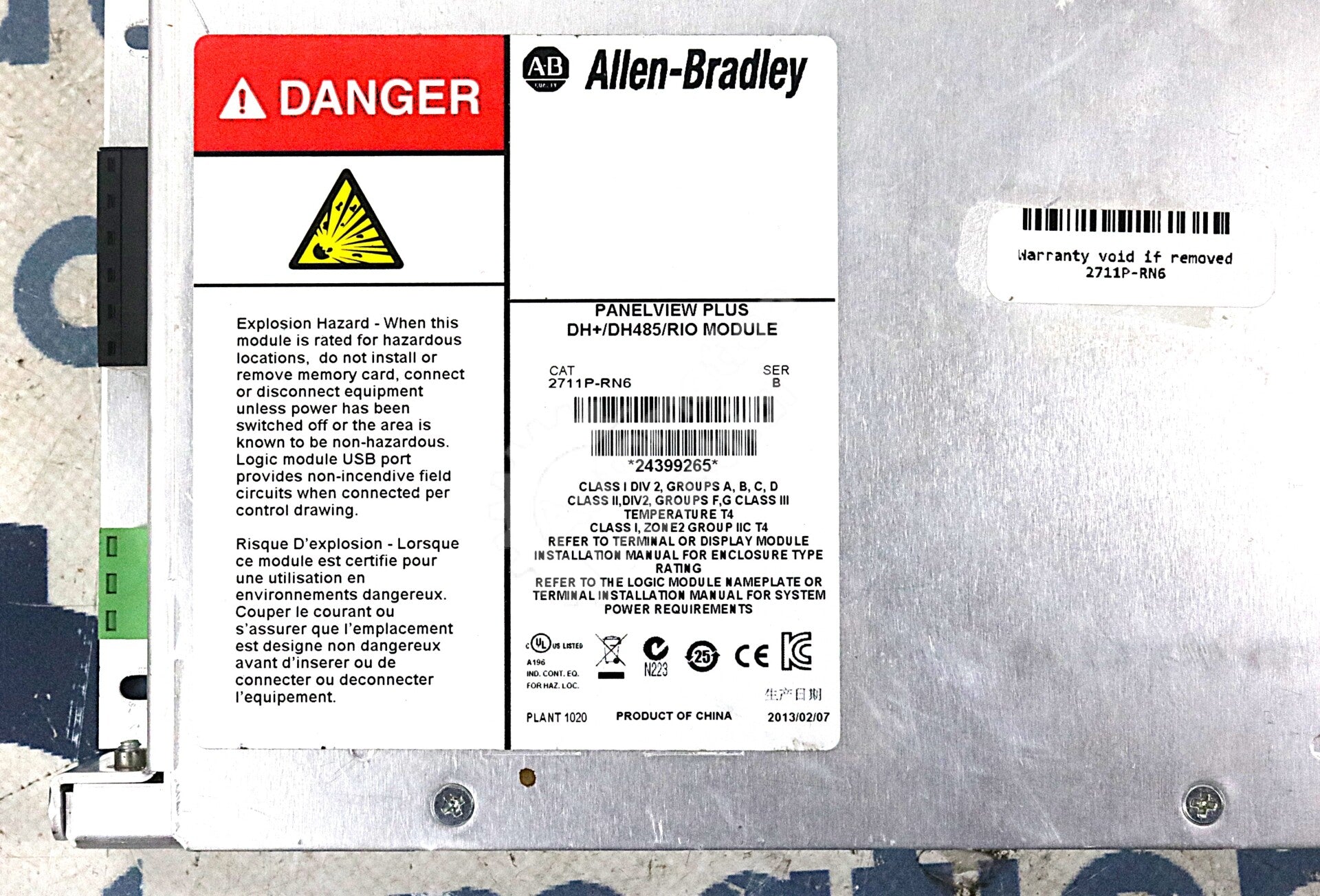 2711P-RN6 By Allen Bradley DH+/DH-485/Remote I/O Communication Module
