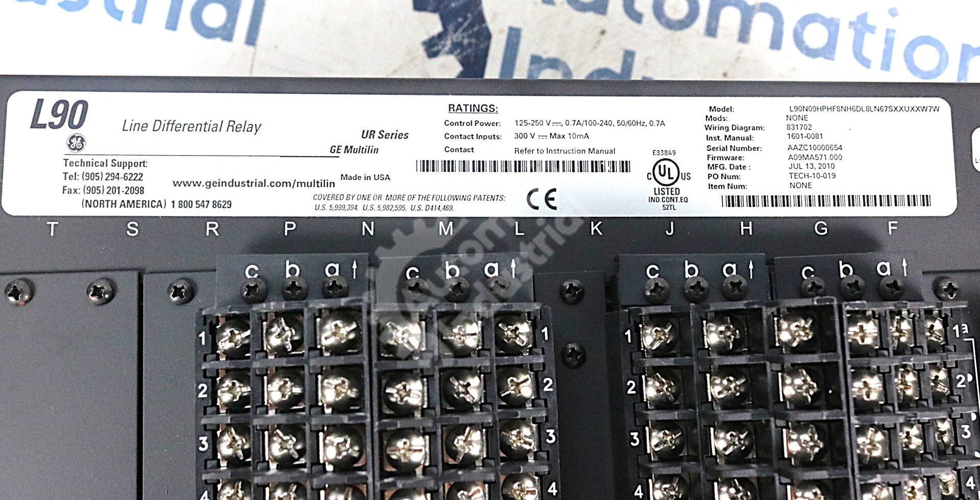 L90N09HPHF8NH6DL8LN67SXXUXXW7W GE Multilin Line Differential Relay (No Modules)
