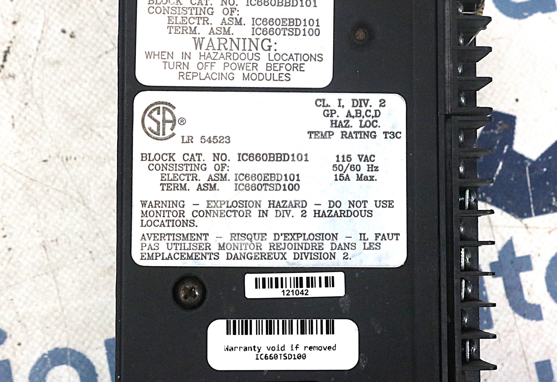 IC660TSD100 By General Electric IC660TSD100E Genius I/O Terminal Assembly