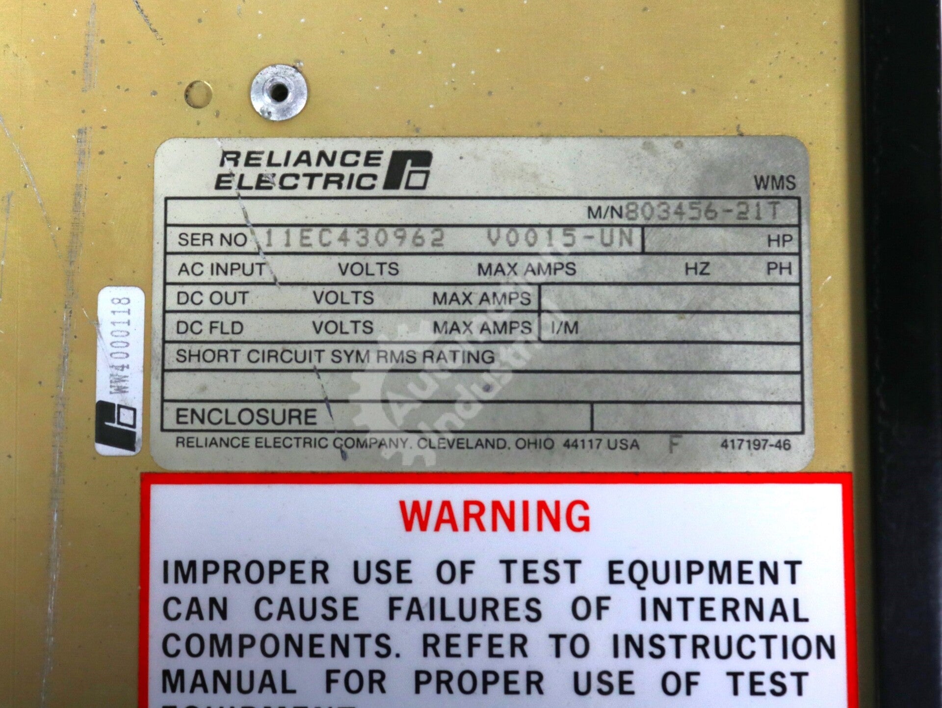803456-21T By Reliance Electric Single Phase DCS Field Supply Power Module