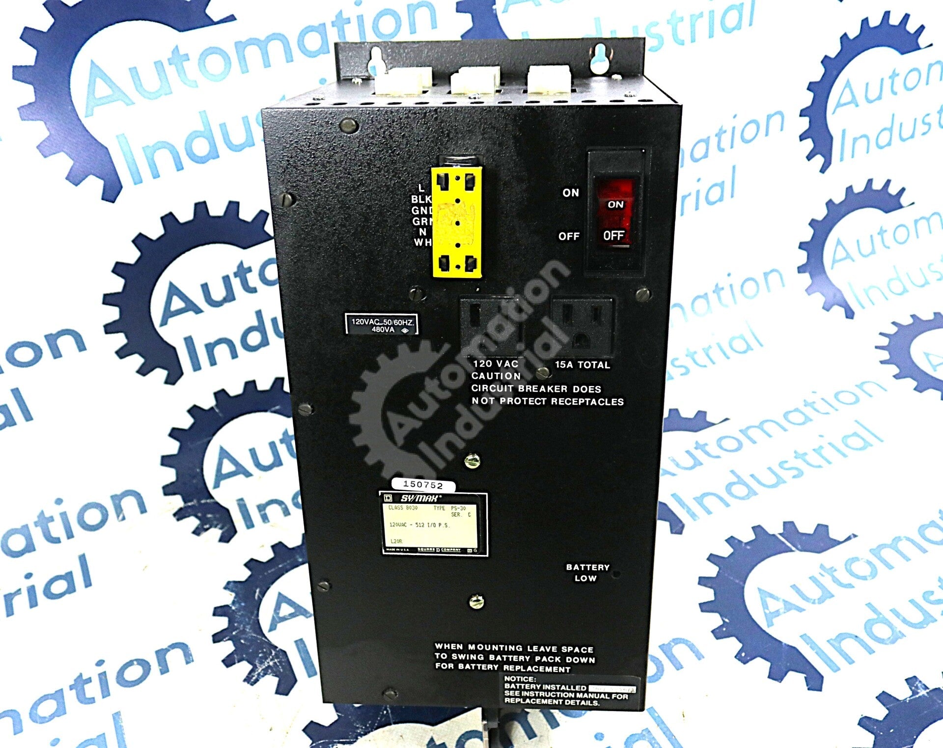 PS-30 By Square D Sy/Max Class 8030 120VAC 50/60HZ I/O Power Supply