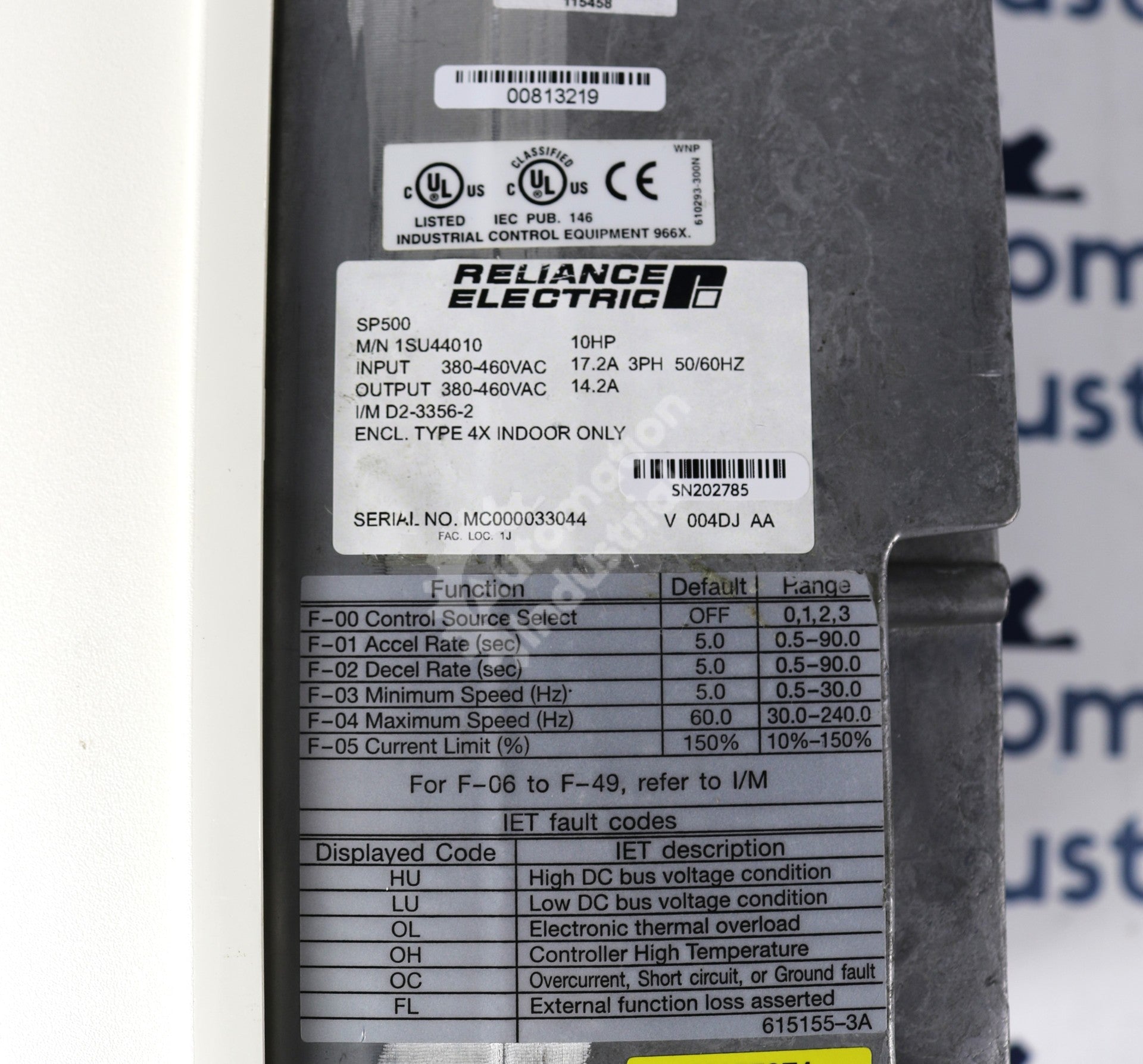 1SU44010 by Reliance Electric 10 HP 3 Phase Input AC Drive SP500