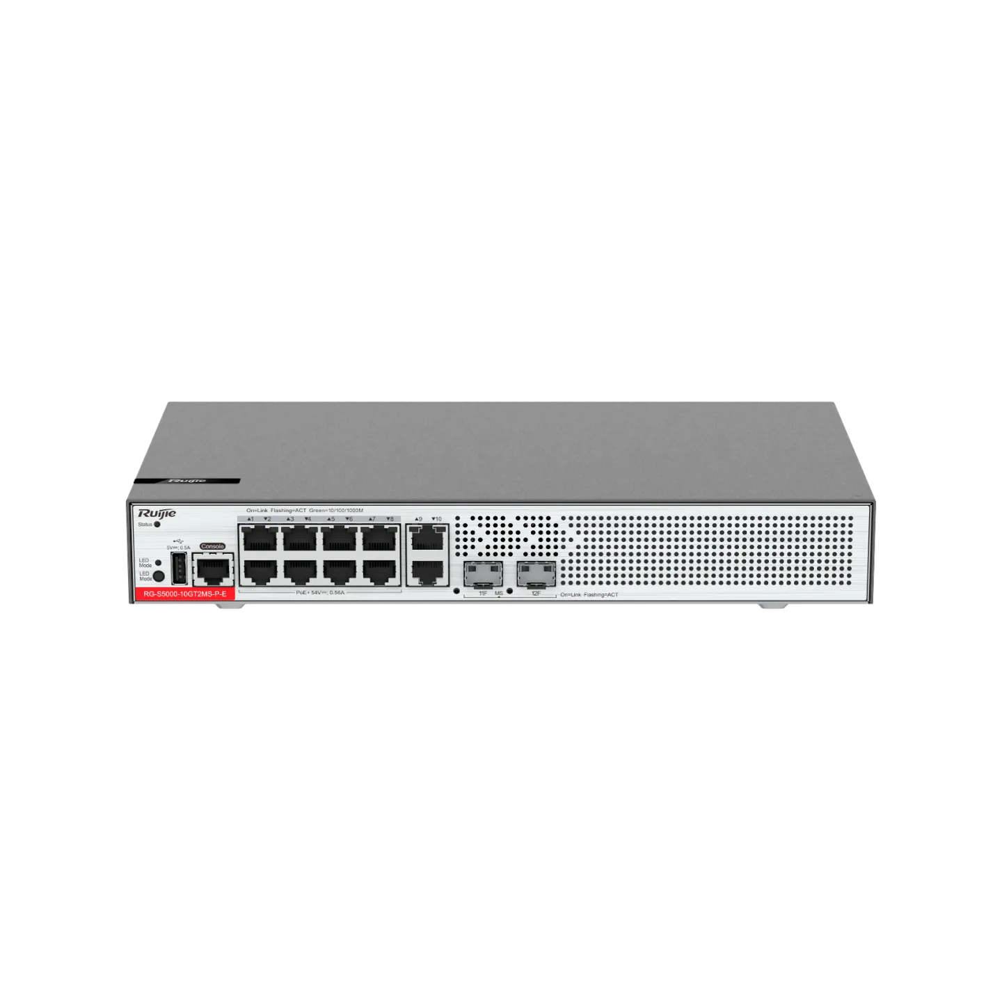 Ruijie RG-S5000-10GT2MS-P-E 10×1G PoE+ & 2×2.5G SFP Layer 2+ Switch